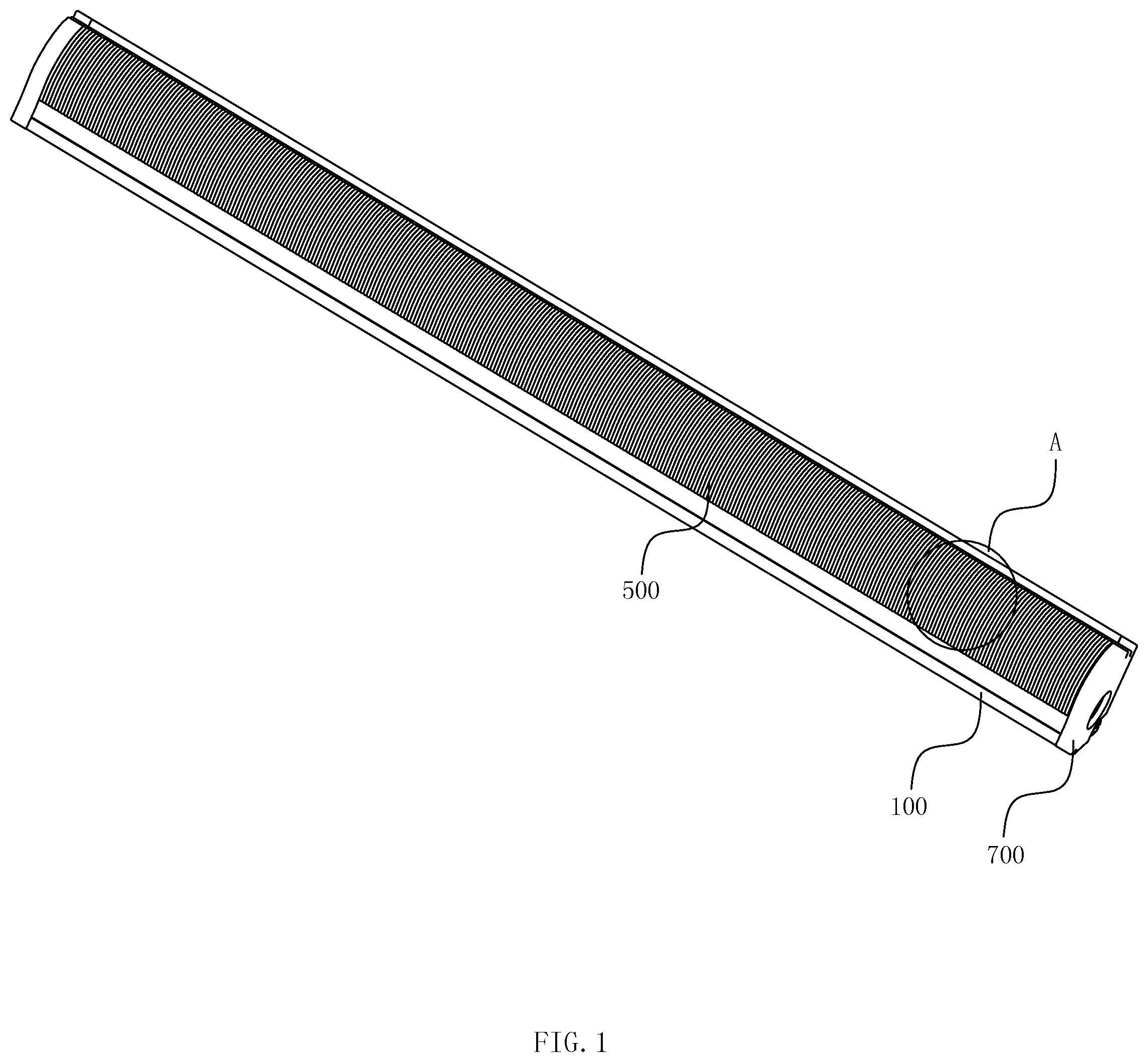 Patent US11774052 Figure 1 – High-efficiency linear light source focused strip lamp