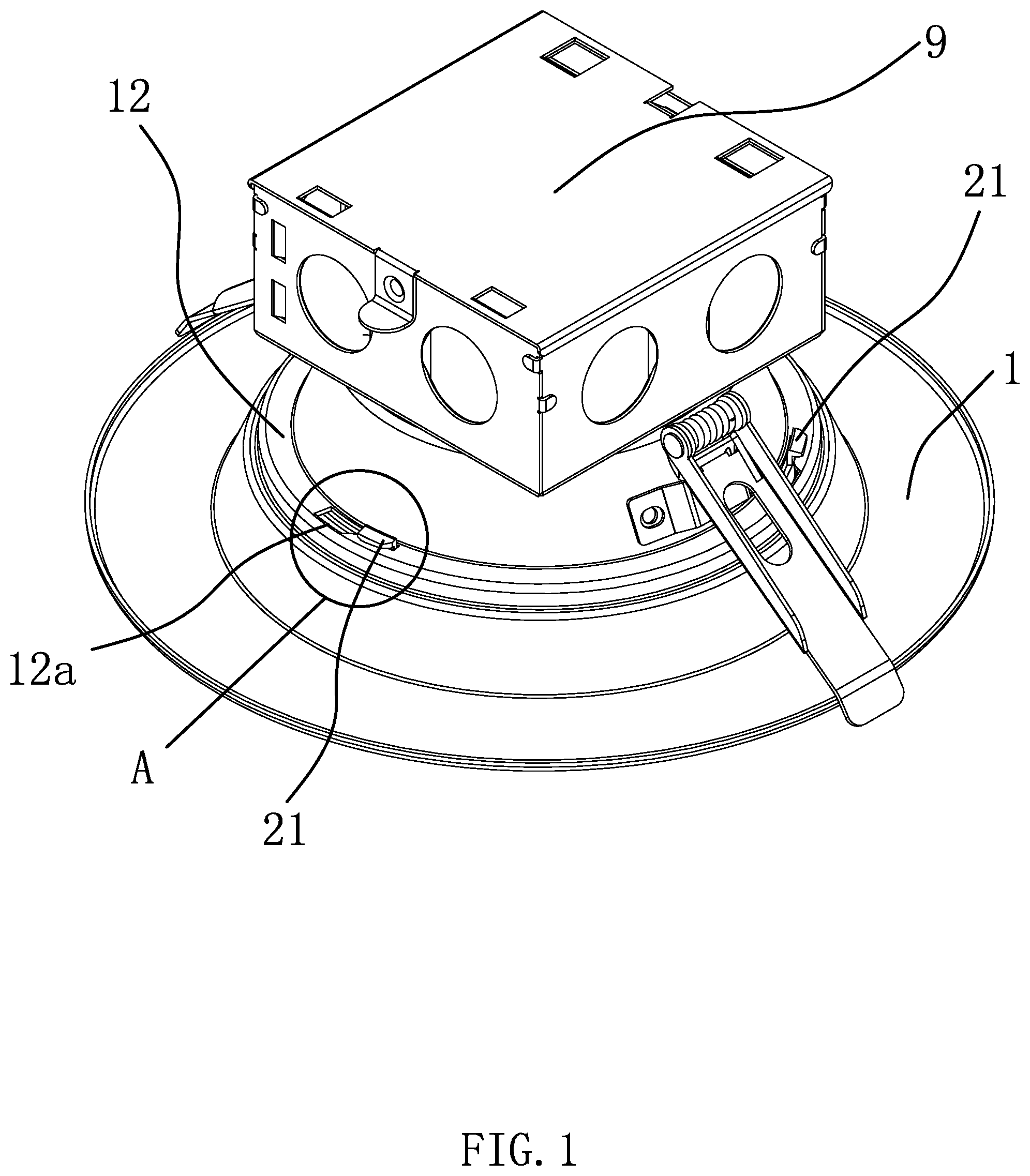 Patent US11774054 Figure 1 – Downlight