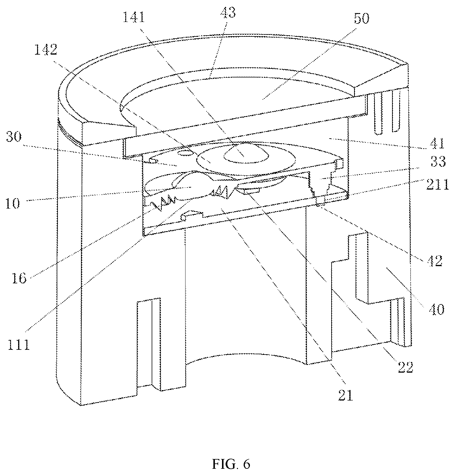 Patent US11774062 Figure 5 – Lens with total reflective incident surface and lighting fixture