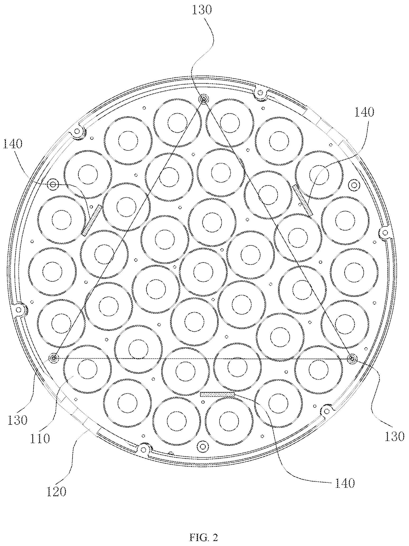 Patent US11774069 Figure 2 – Light fixture system with auto-adjustable inclination angle of lens