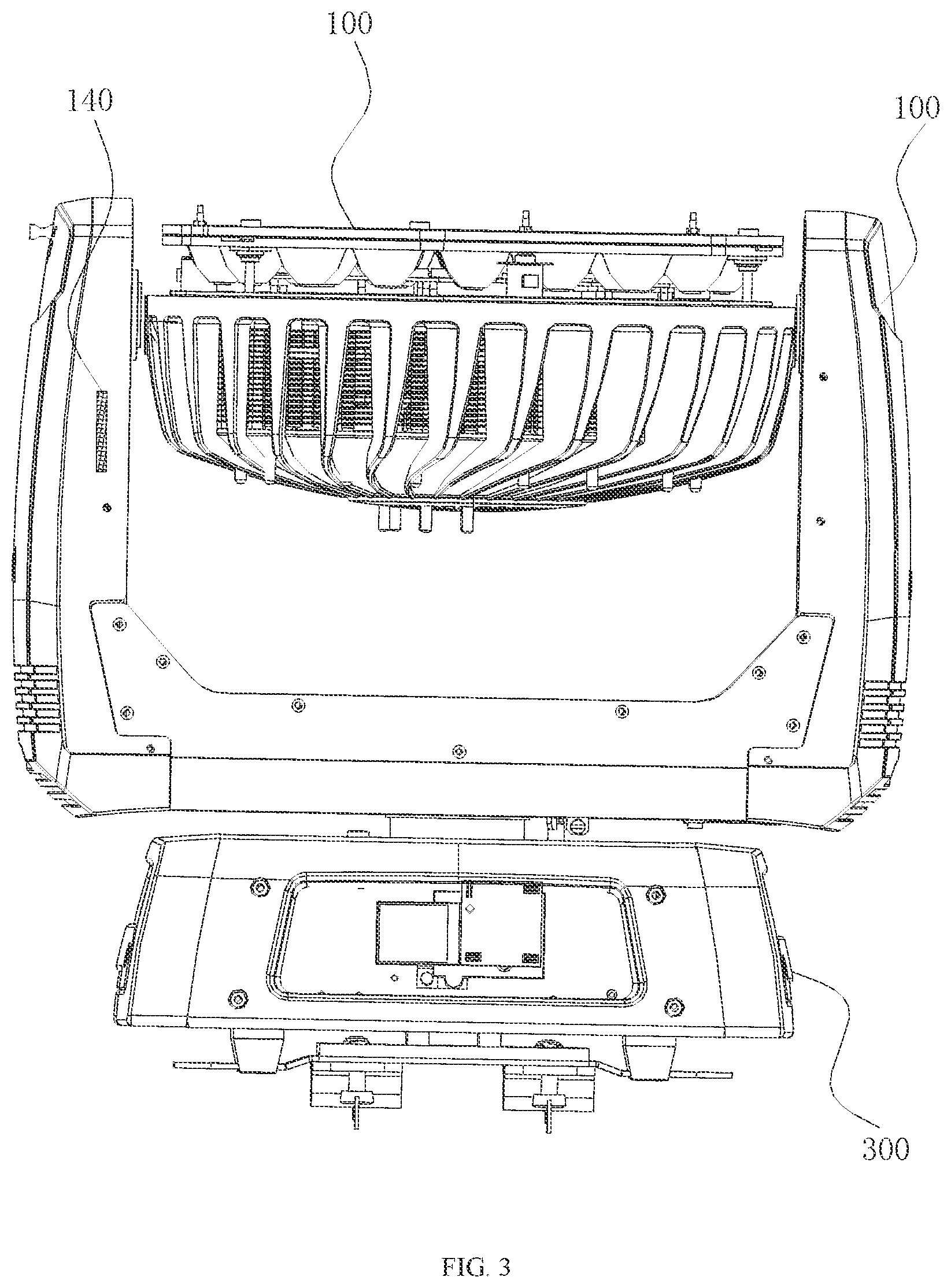 Patent US11774069 Figure 3 – Light fixture system with auto-adjustable inclination angle of lens