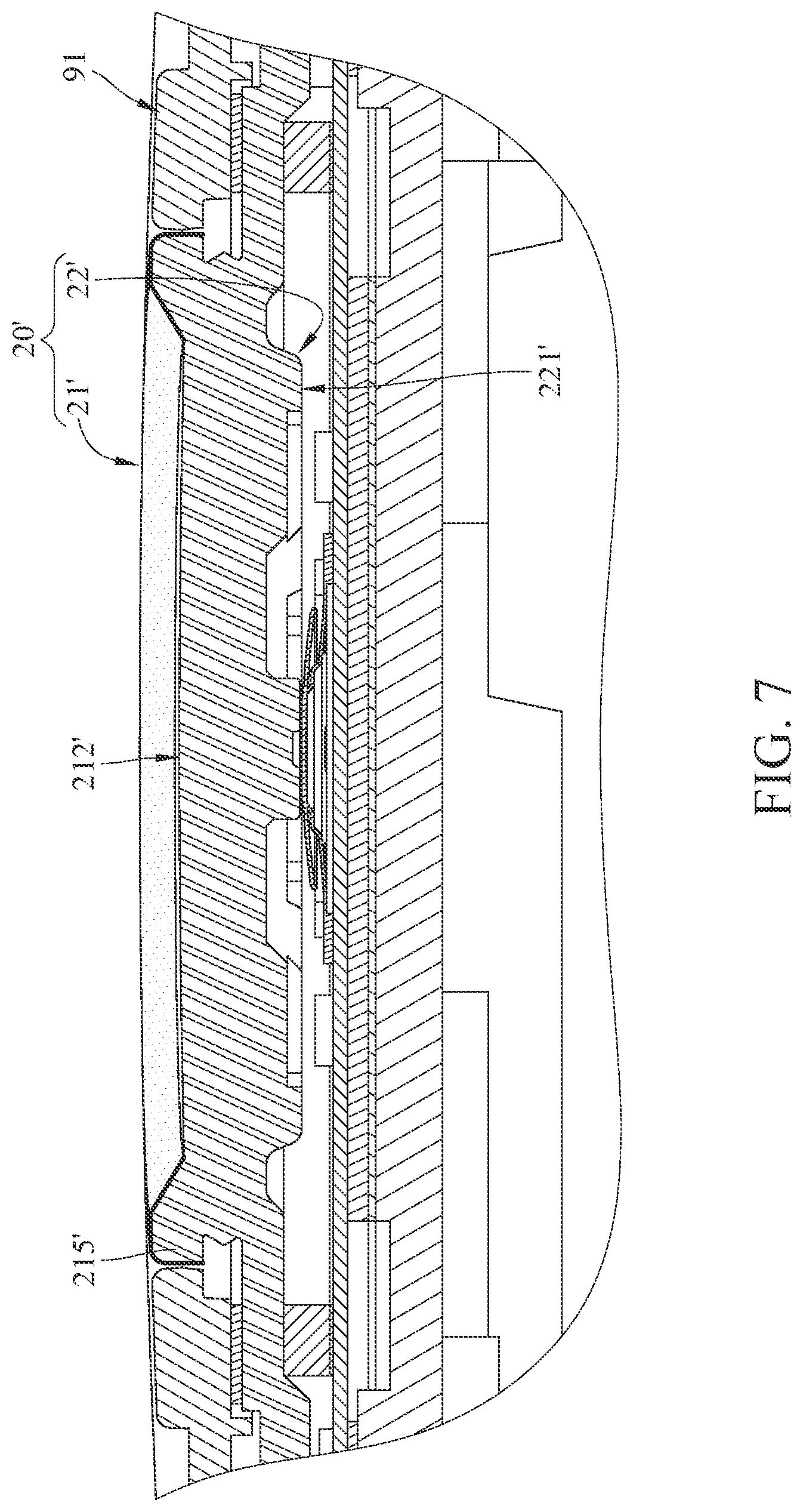 Patent US11774071 Figure 7 – Light-emitting module and button structure and electronic device including the same