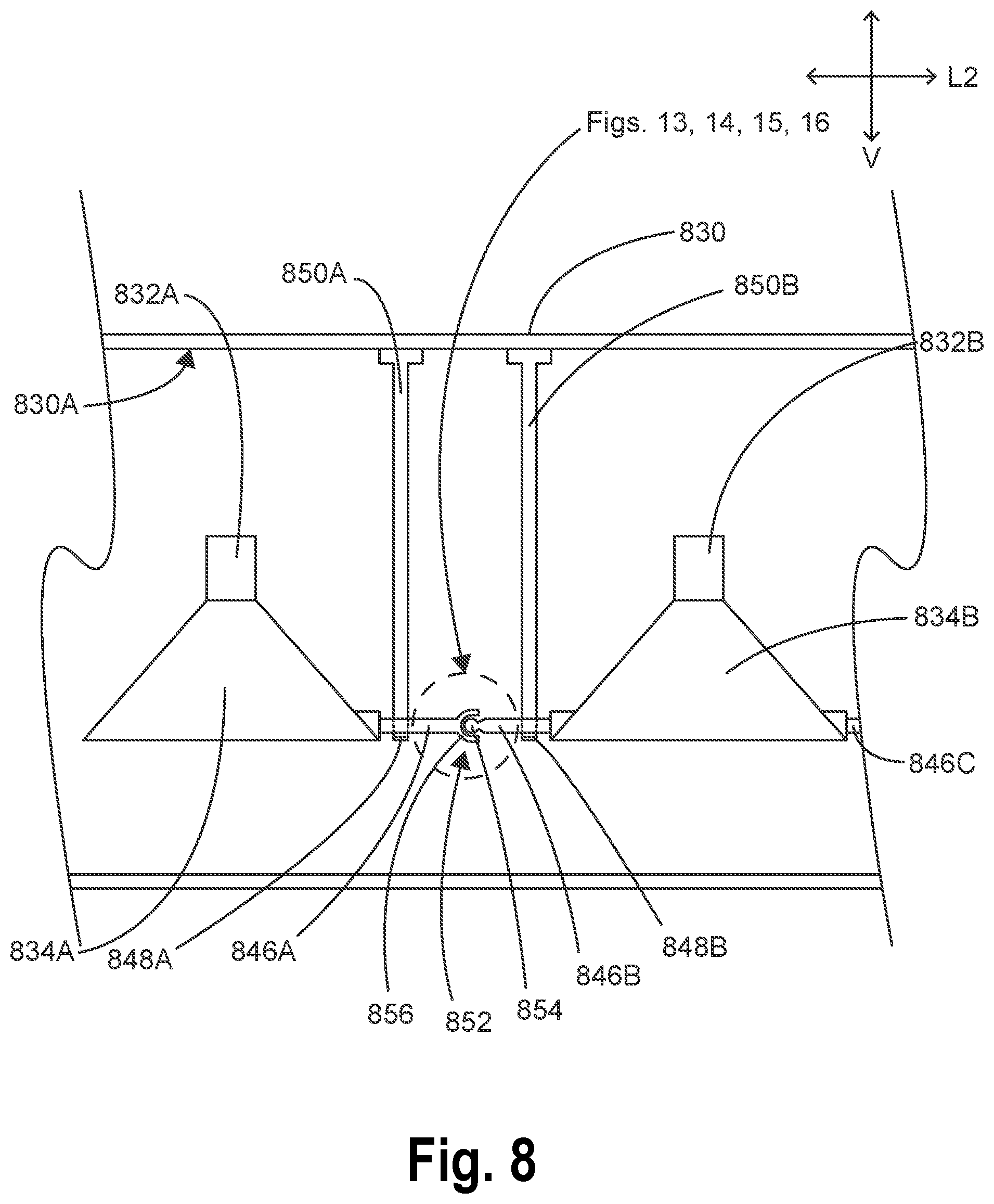 Patent US11774076 Figure 8 – Aerodynamic surgical light and boom systems