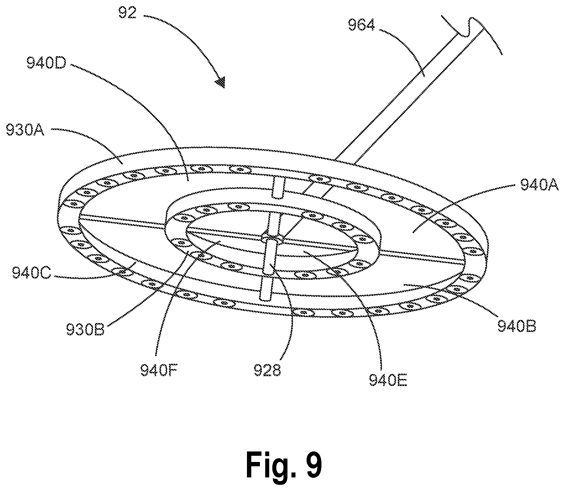 Patent US11774076 Figure 9 – Aerodynamic surgical light and boom systems