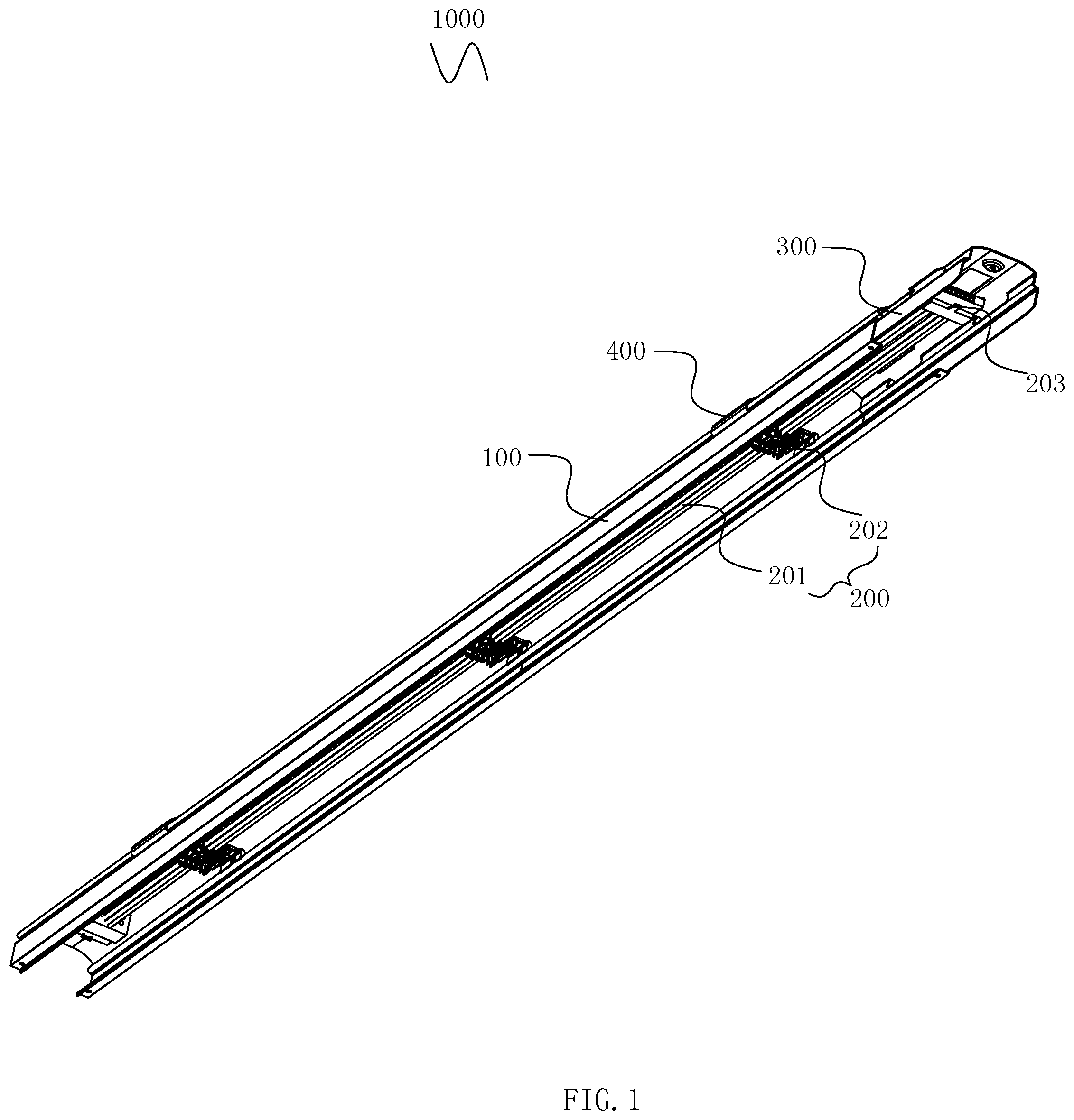 Patent US11774078 Figure 1 – Interconnected wire trough and space lighting system