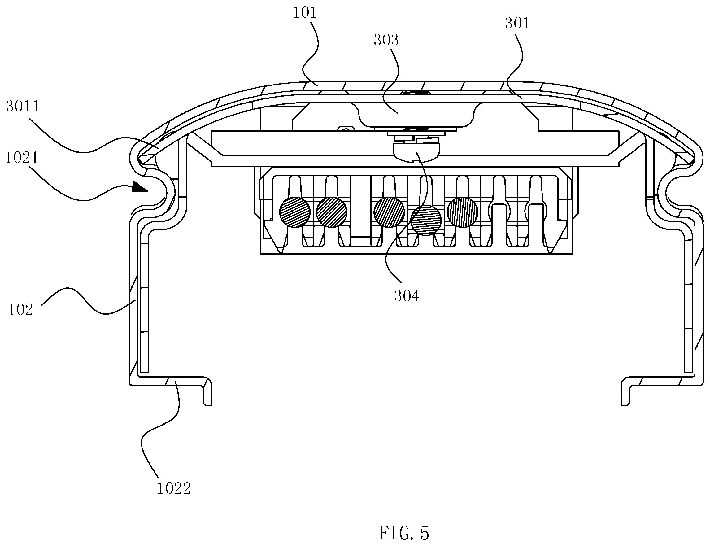 Patent US11774078 Figure 5 – Interconnected wire trough and space lighting system