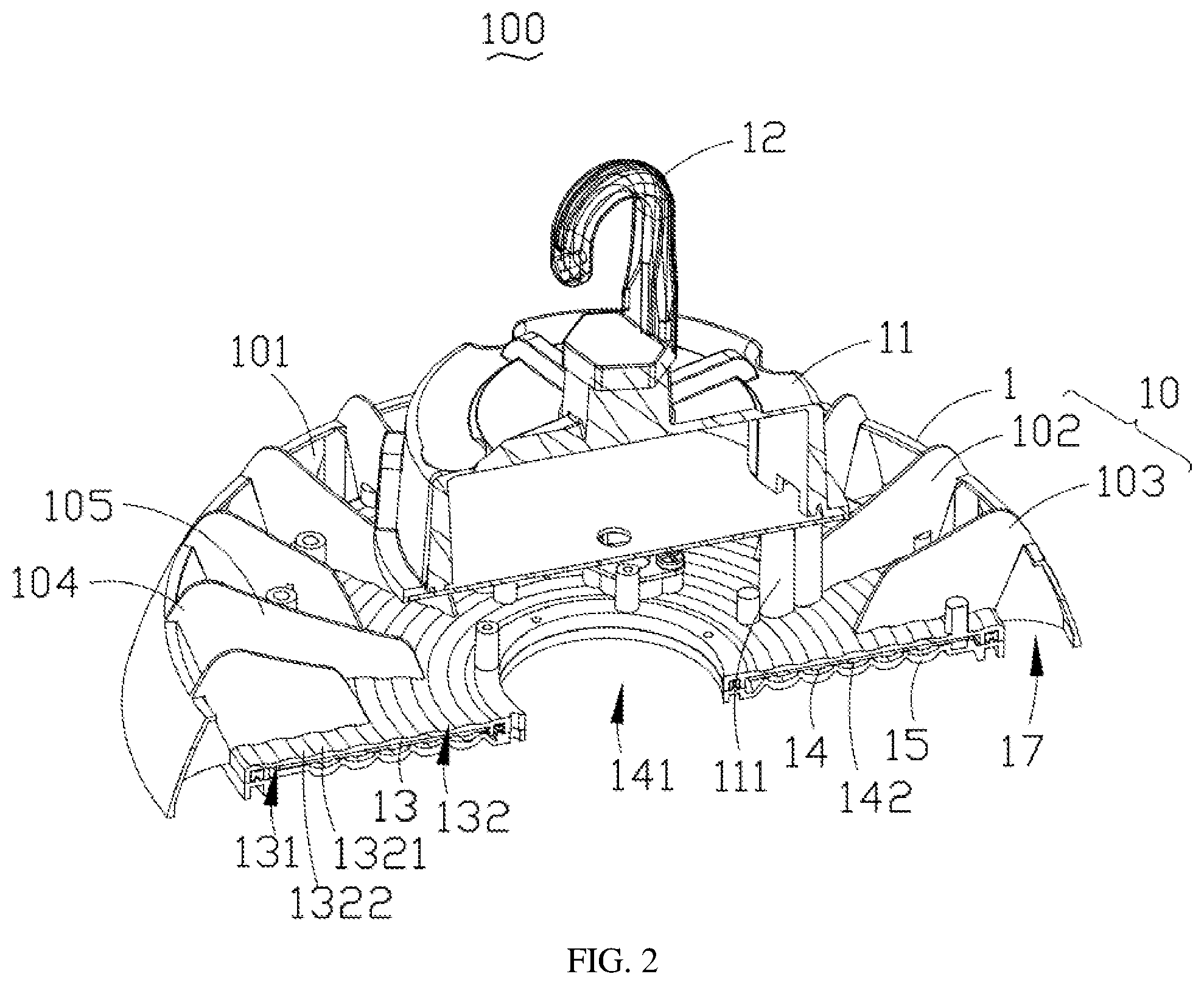 Patent US11774083 Figure 2 – Lighting lamp