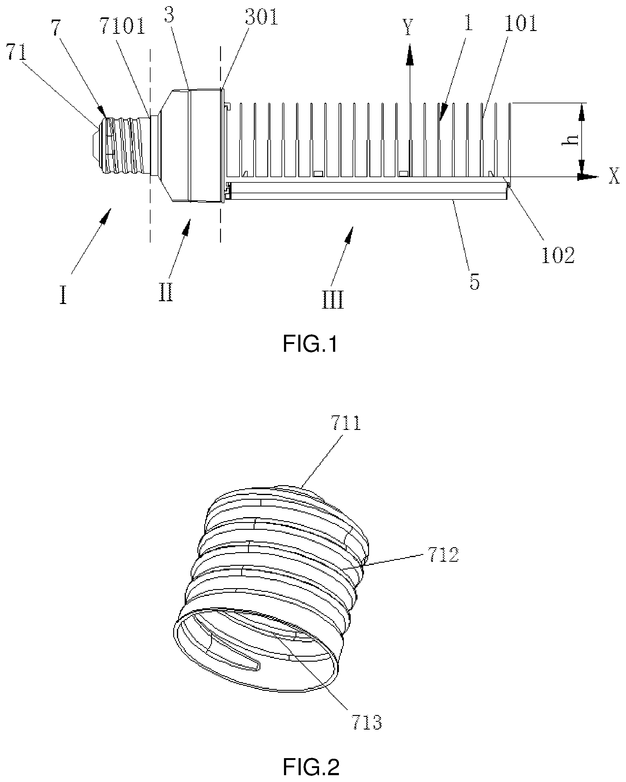 Patent US11774085 Figure 1 – LED lighting device