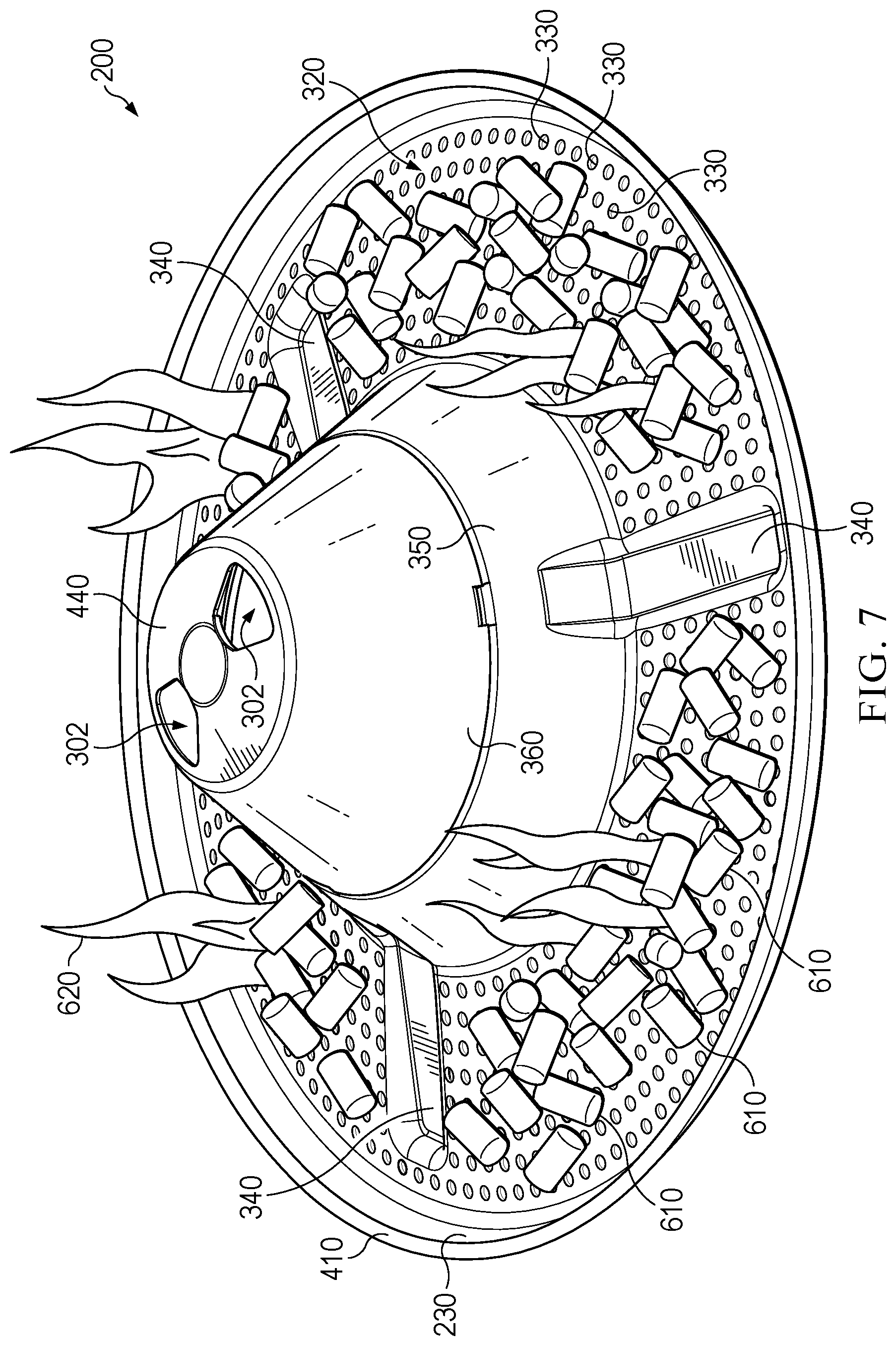 Patent US11774089 Figure 7 – Combustible fuel burning stove with pellet adapter