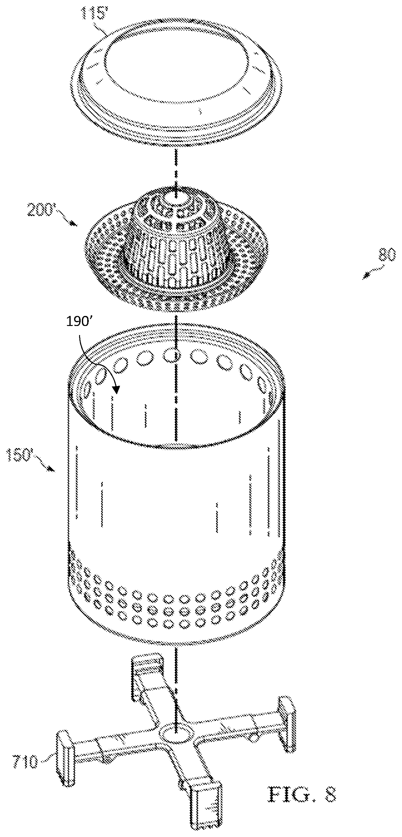 Patent US11774089 Figure 8 – Combustible fuel burning stove with pellet adapter