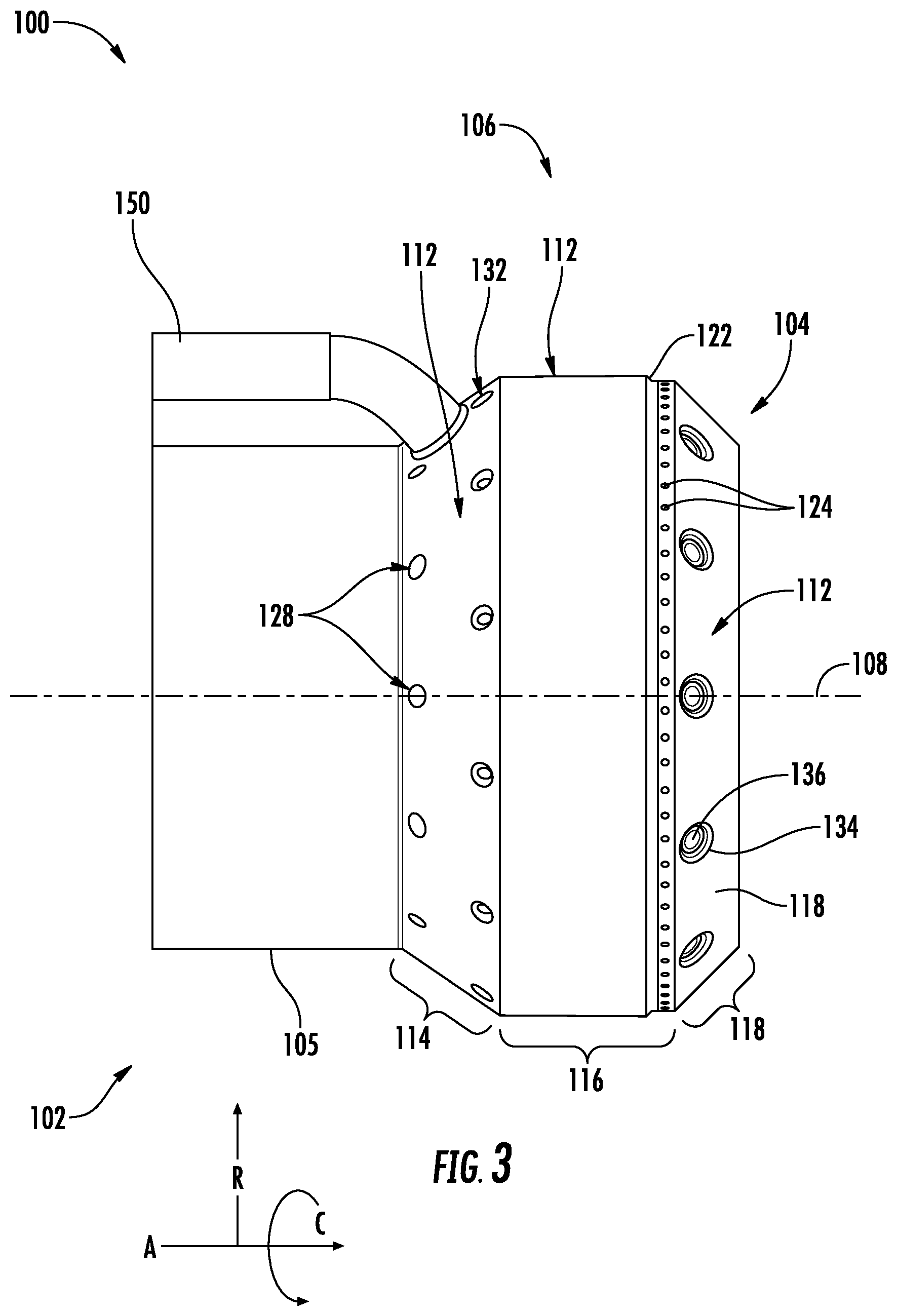 Patent US11774093 Figure 3 – Burner cooling structures