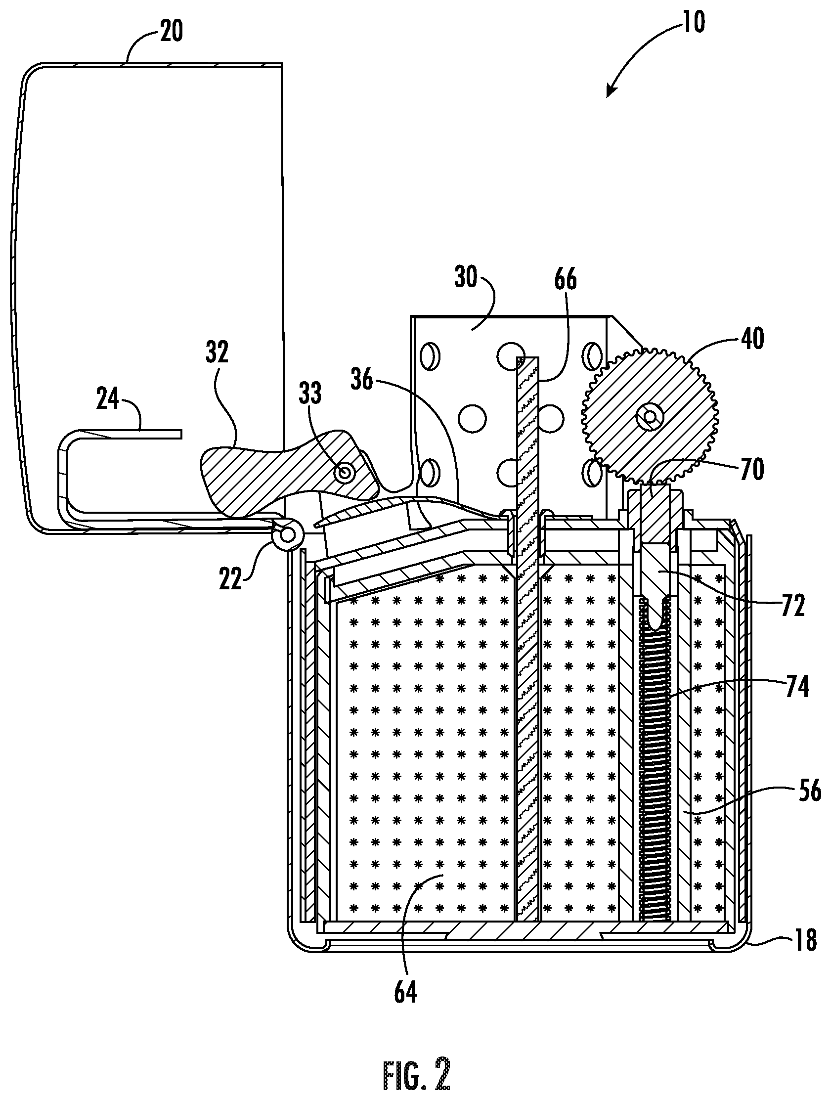 Patent US11774095 Figure 2 – Modular pyrophoric lighter