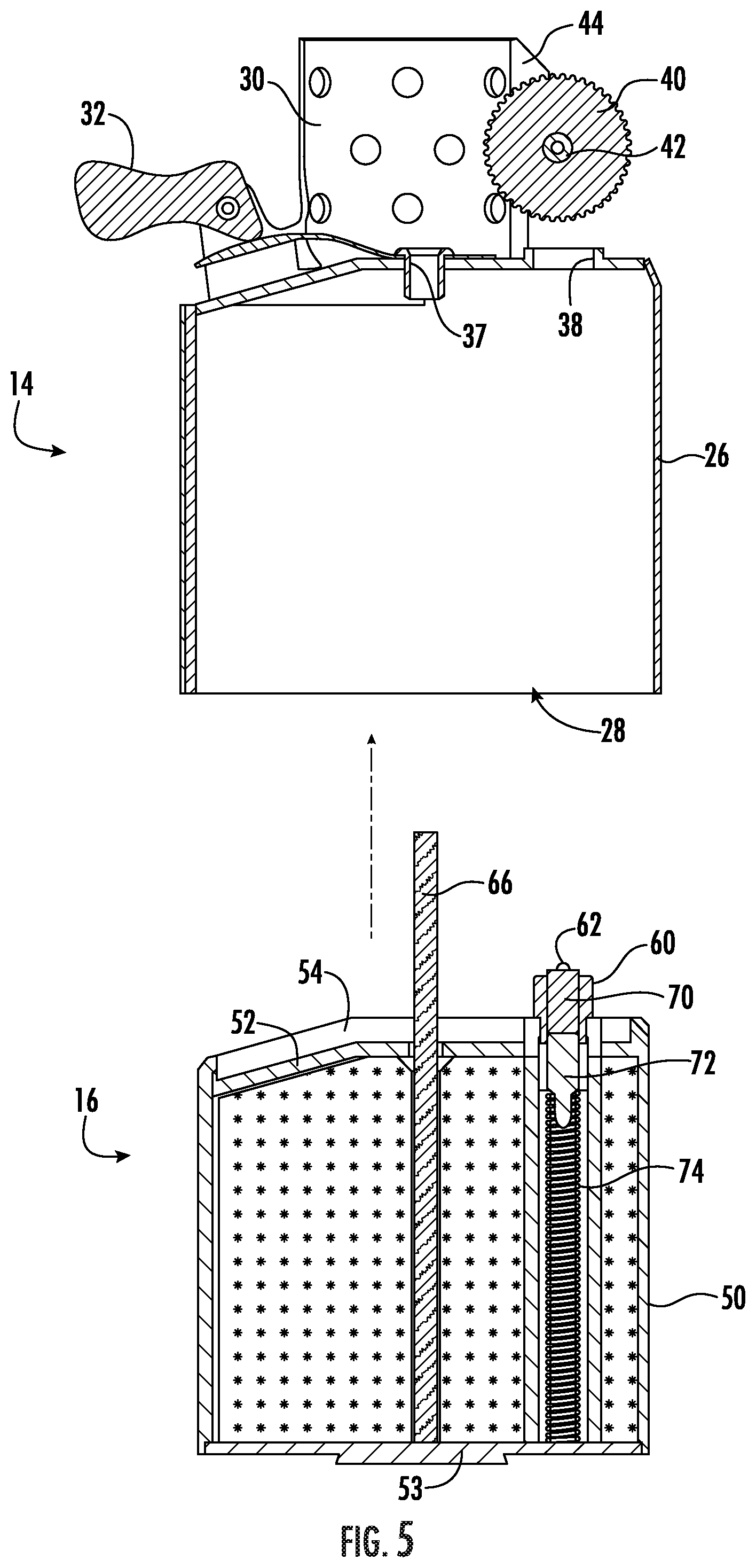 Patent US11774095 Figure 4 – Modular pyrophoric lighter