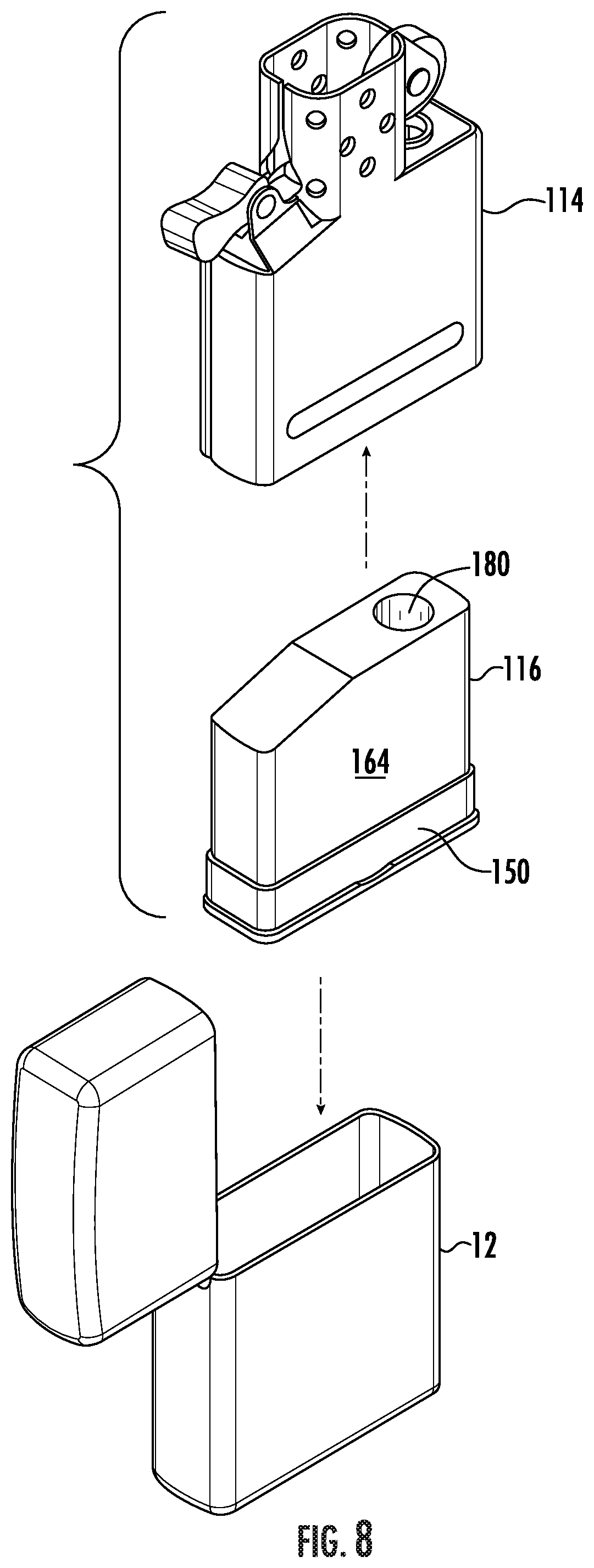 Patent US11774095 Figure 6 – Modular pyrophoric lighter