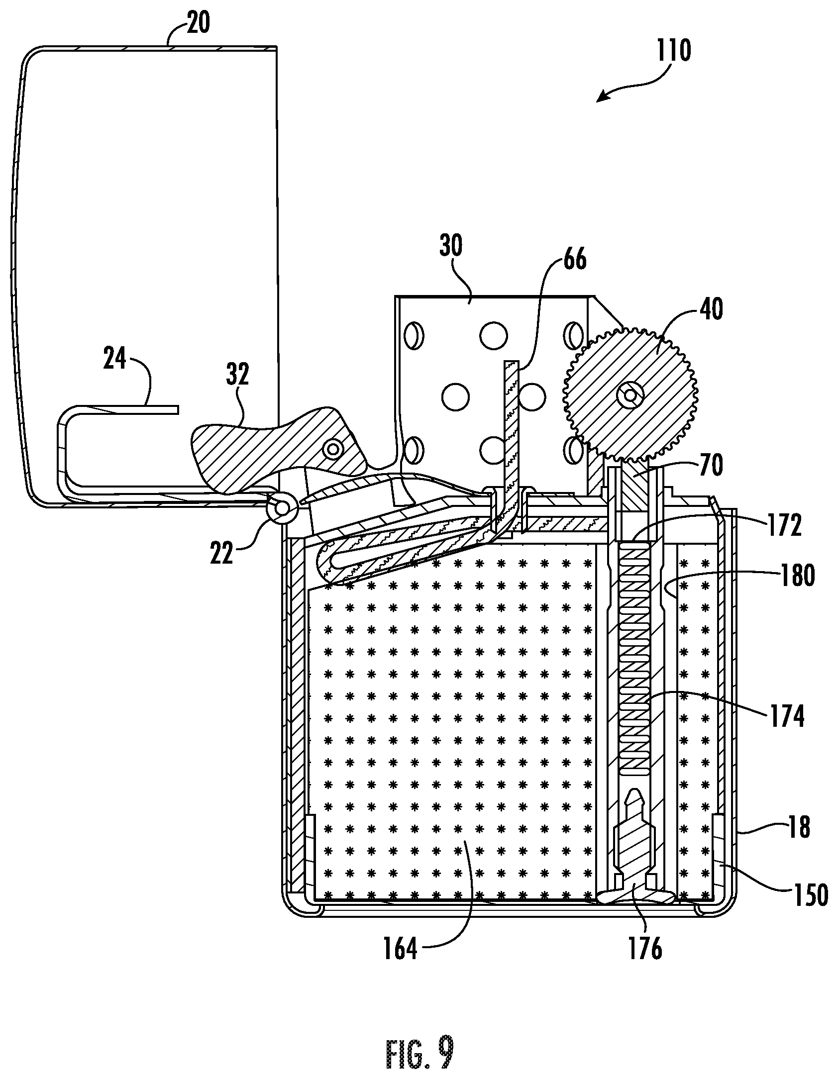Patent US11774095 Figure 7 – Modular pyrophoric lighter