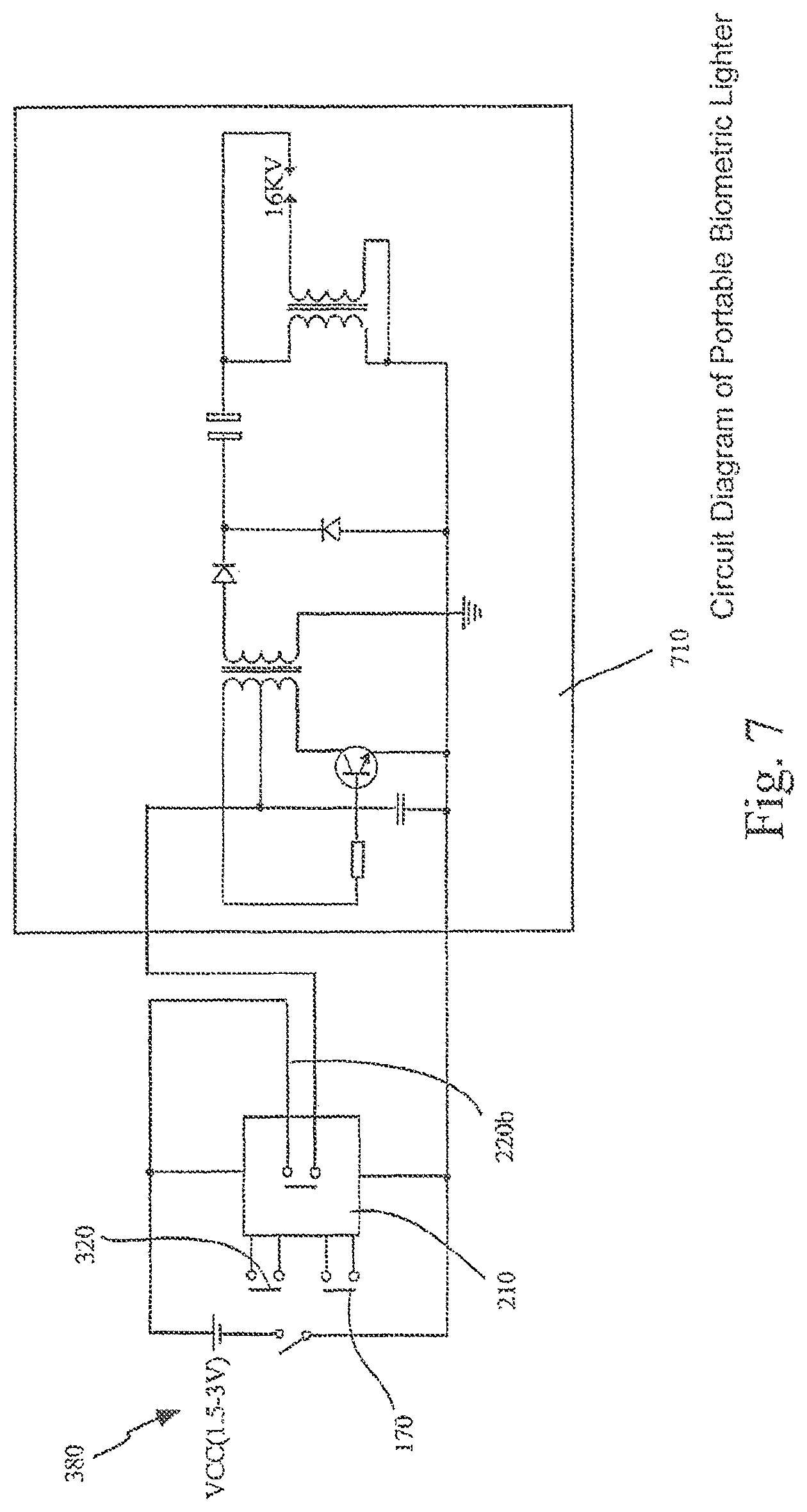 Patent US11774096 Figure 7 – Portable biometric lighter