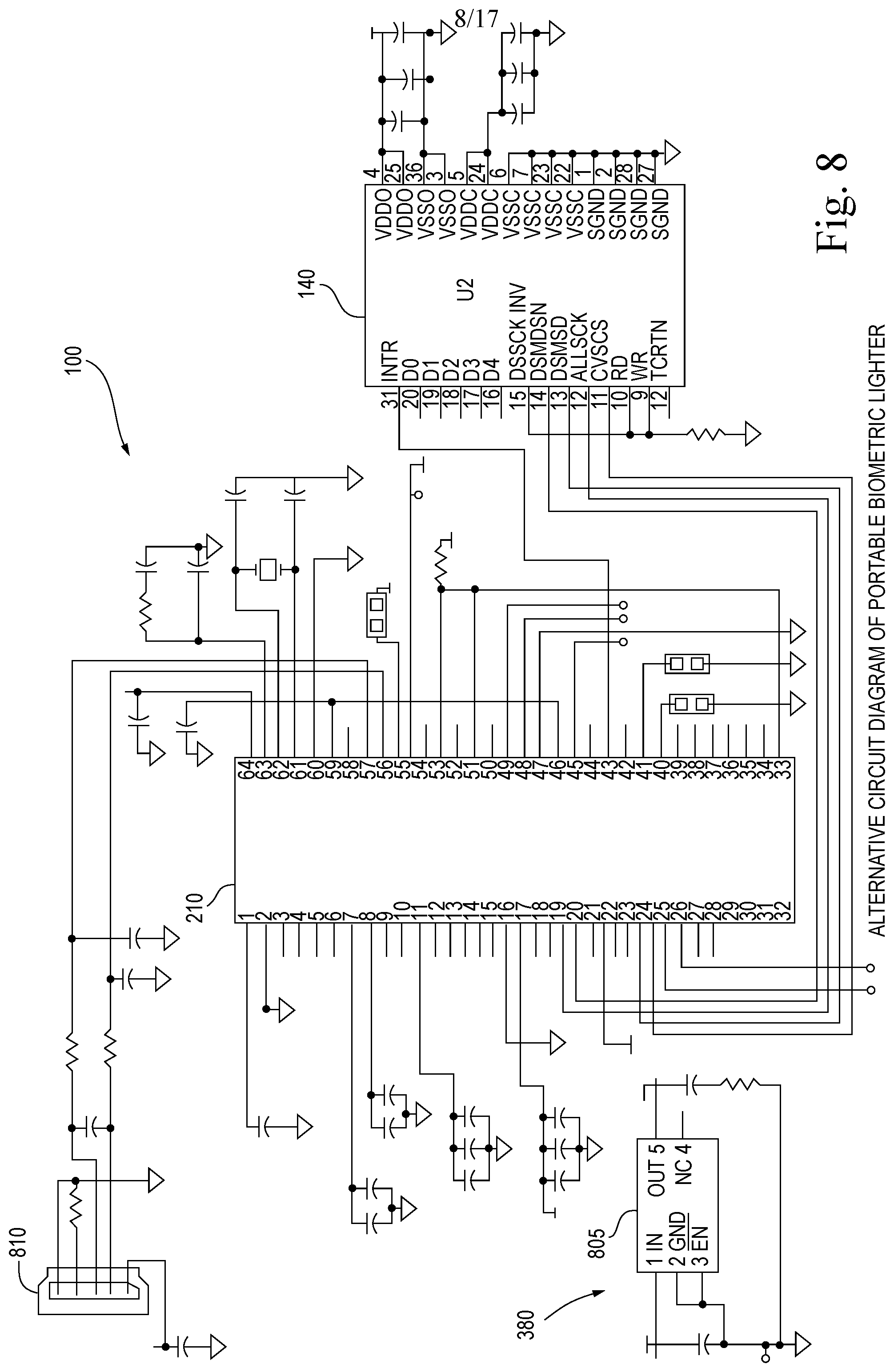Patent US11774096 Figure 8 – Portable biometric lighter