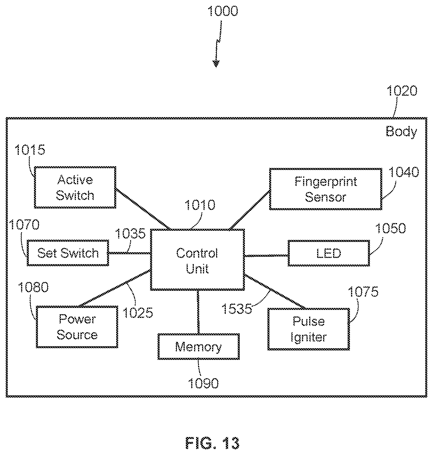 Patent US11774096 Figure 12 – Portable biometric lighter