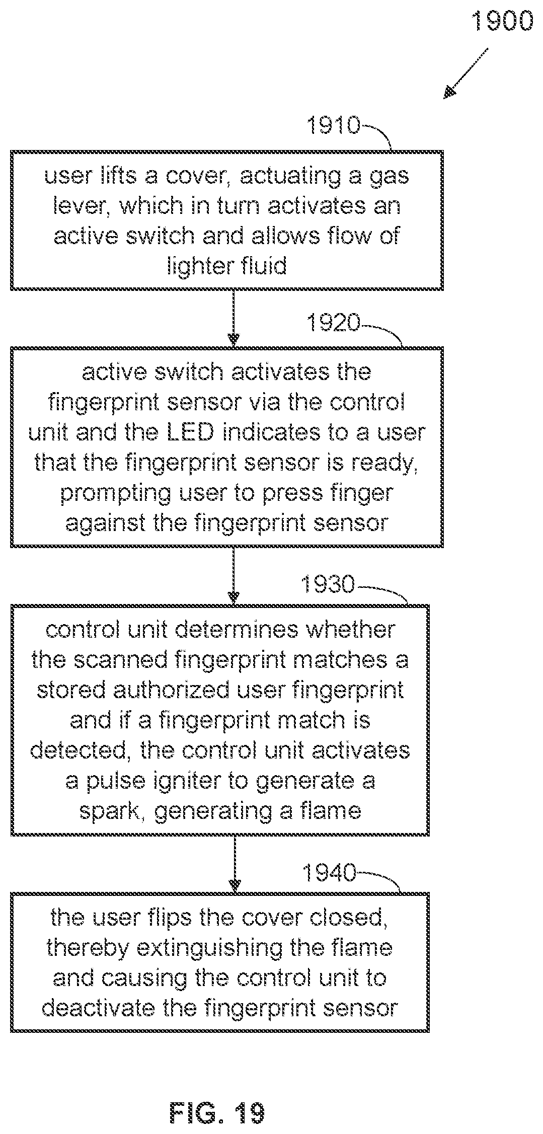 Patent US11774096 Figure 17 – Portable biometric lighter