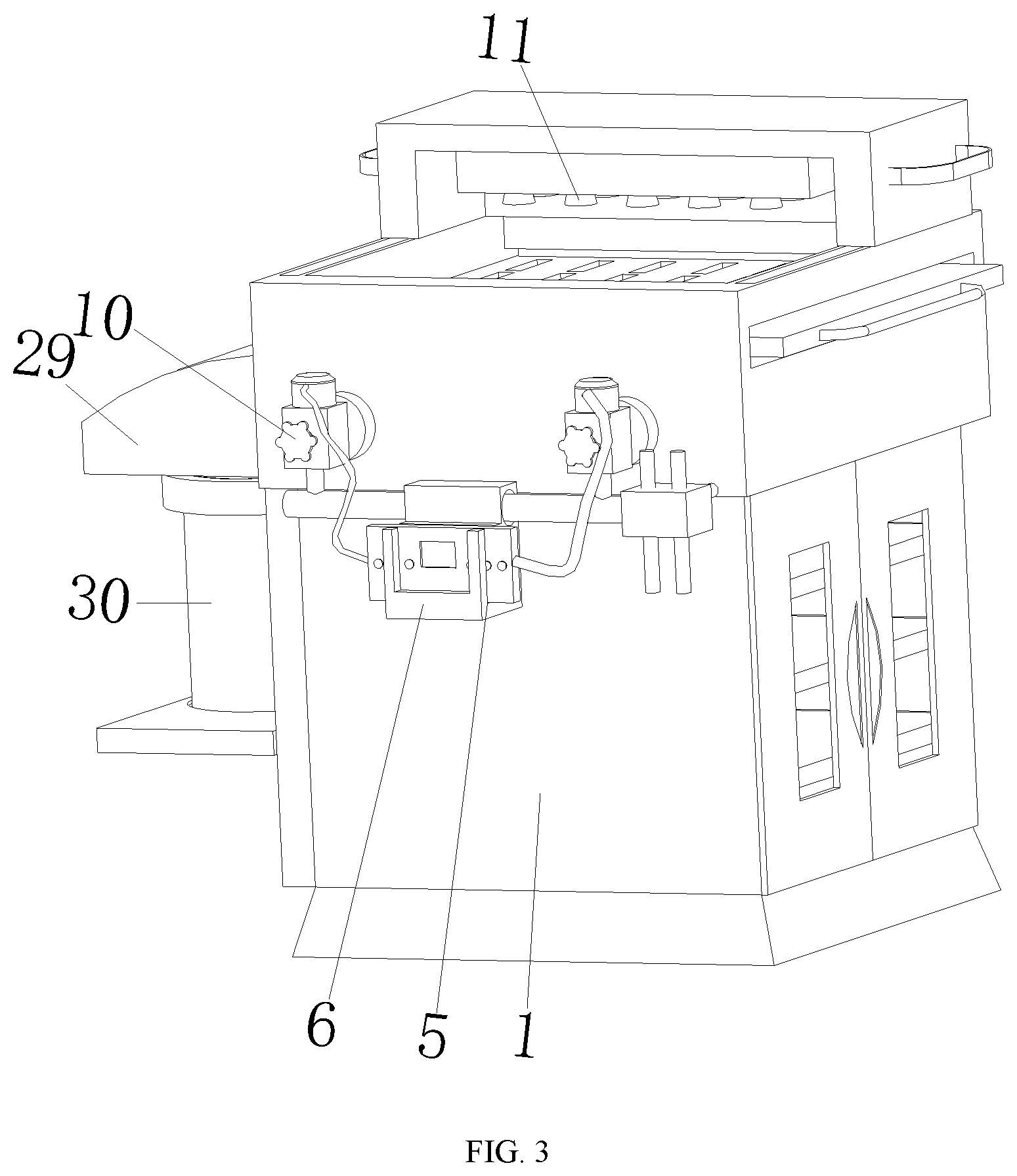 Patent US11774104 Figure 3 – Gas oven with stations under parallel or synchronous control