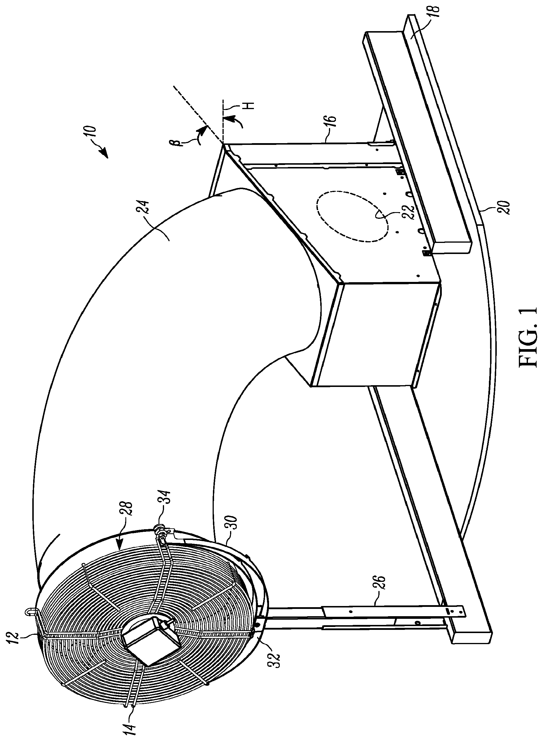 Patent US11774119 Figure 1 – Bottom-mounted whole house fan assembly