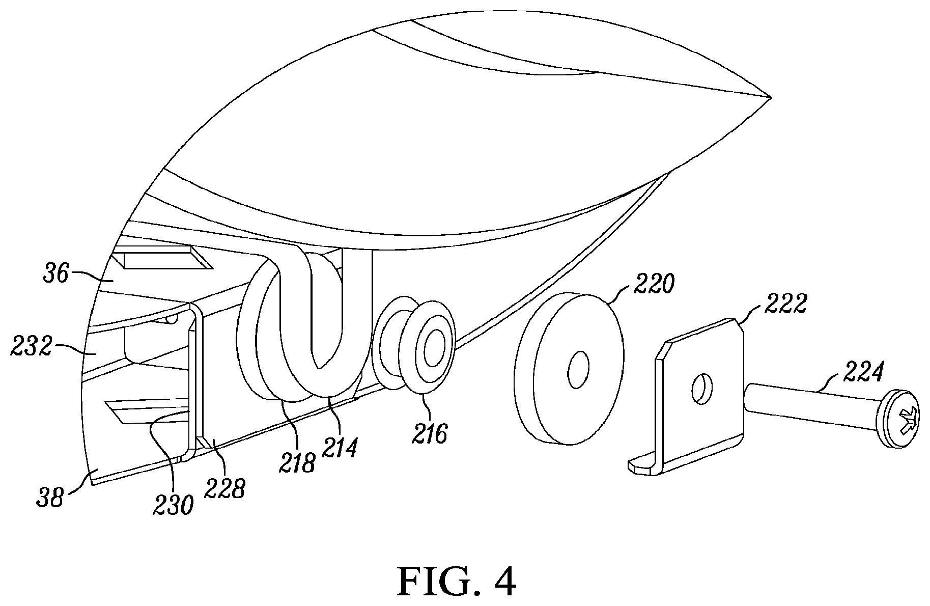 Patent US11774119 Figure 4 – Bottom-mounted whole house fan assembly