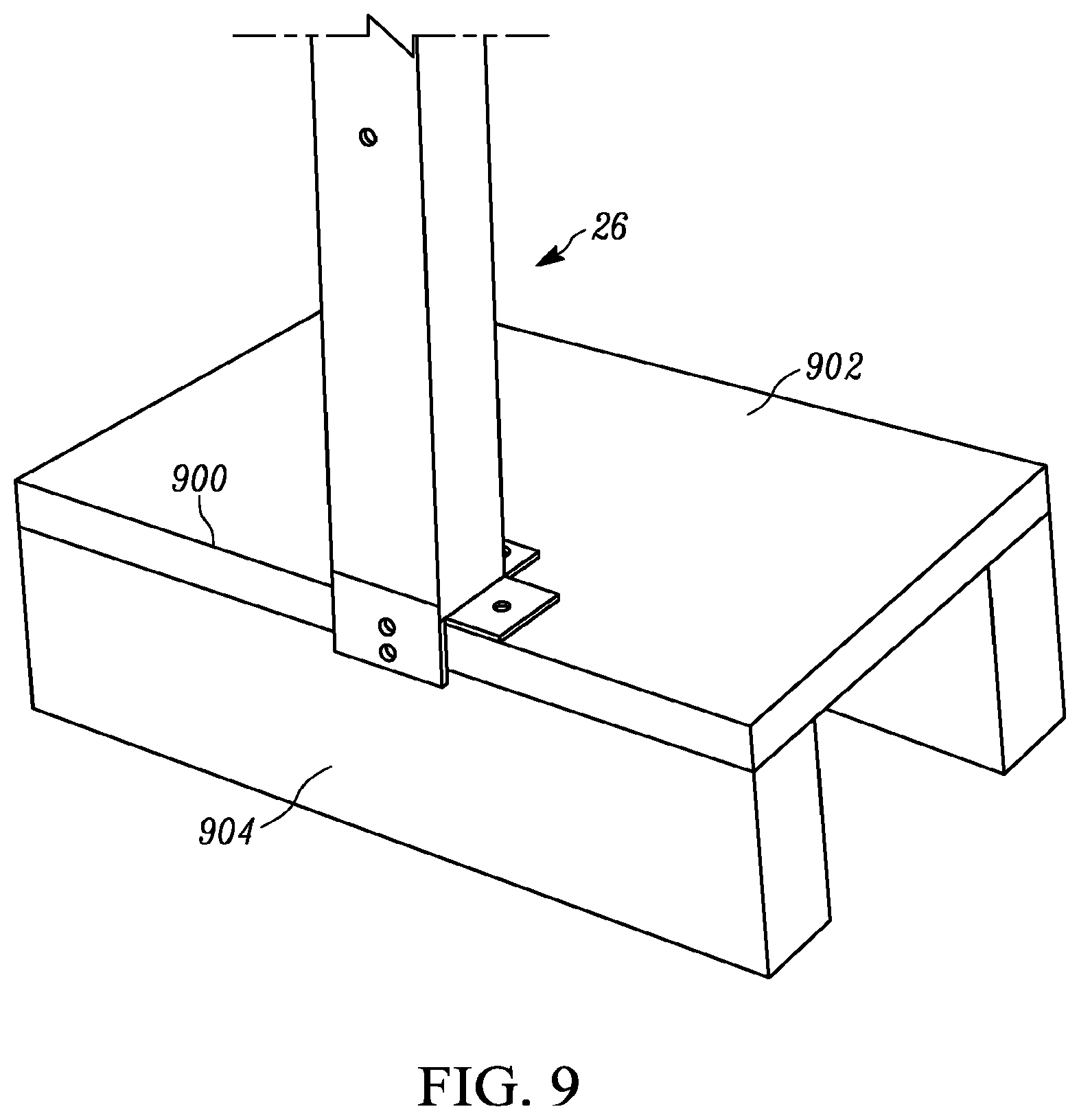 Patent US11774119 Figure 9 – Bottom-mounted whole house fan assembly