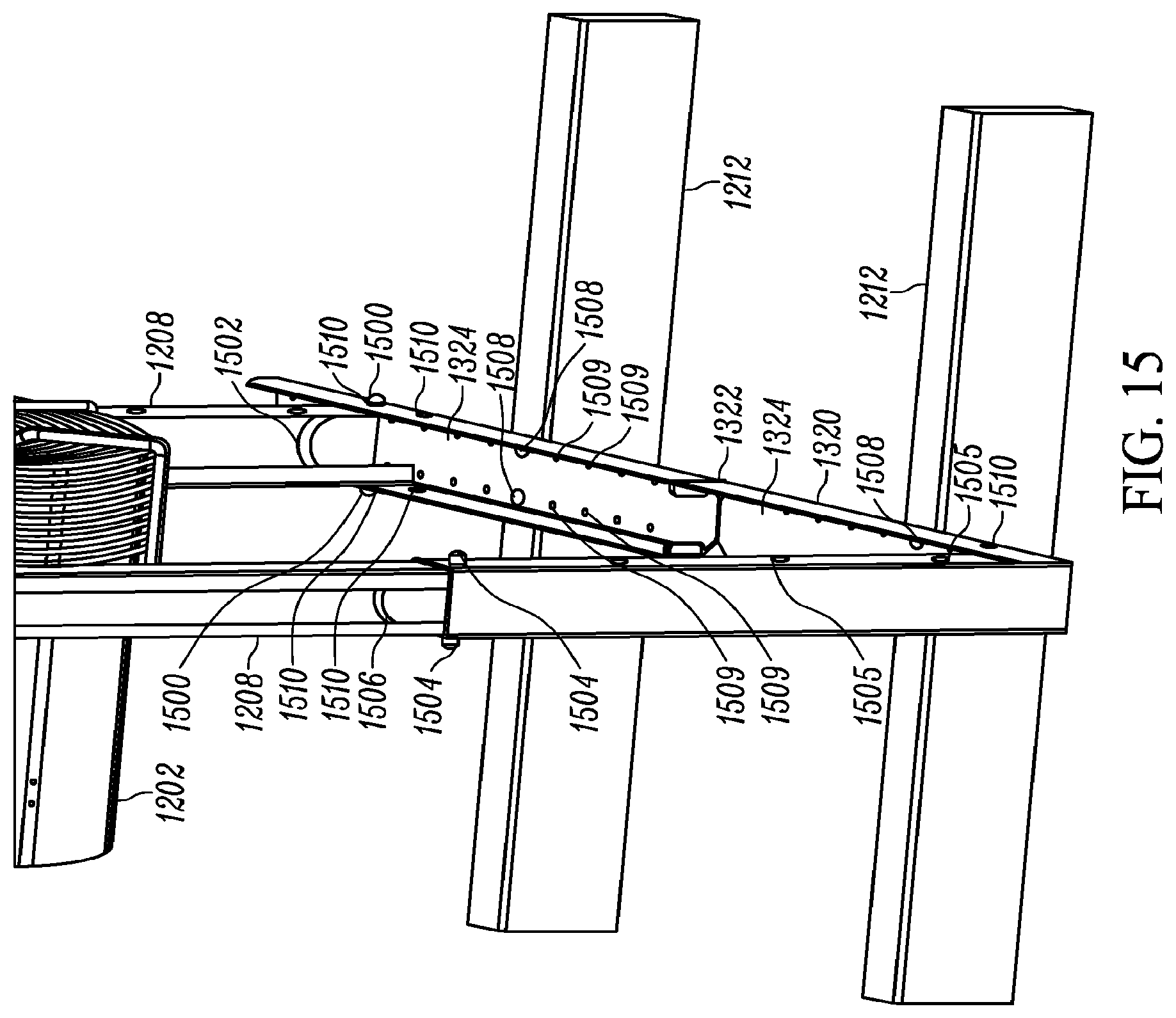 Patent US11774119 Figure 15 – Bottom-mounted whole house fan assembly