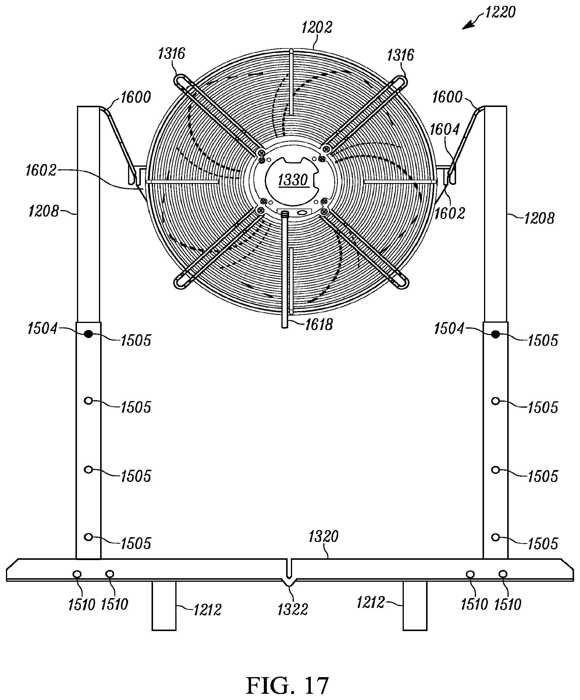 Patent US11774119 Figure 17 – Bottom-mounted whole house fan assembly