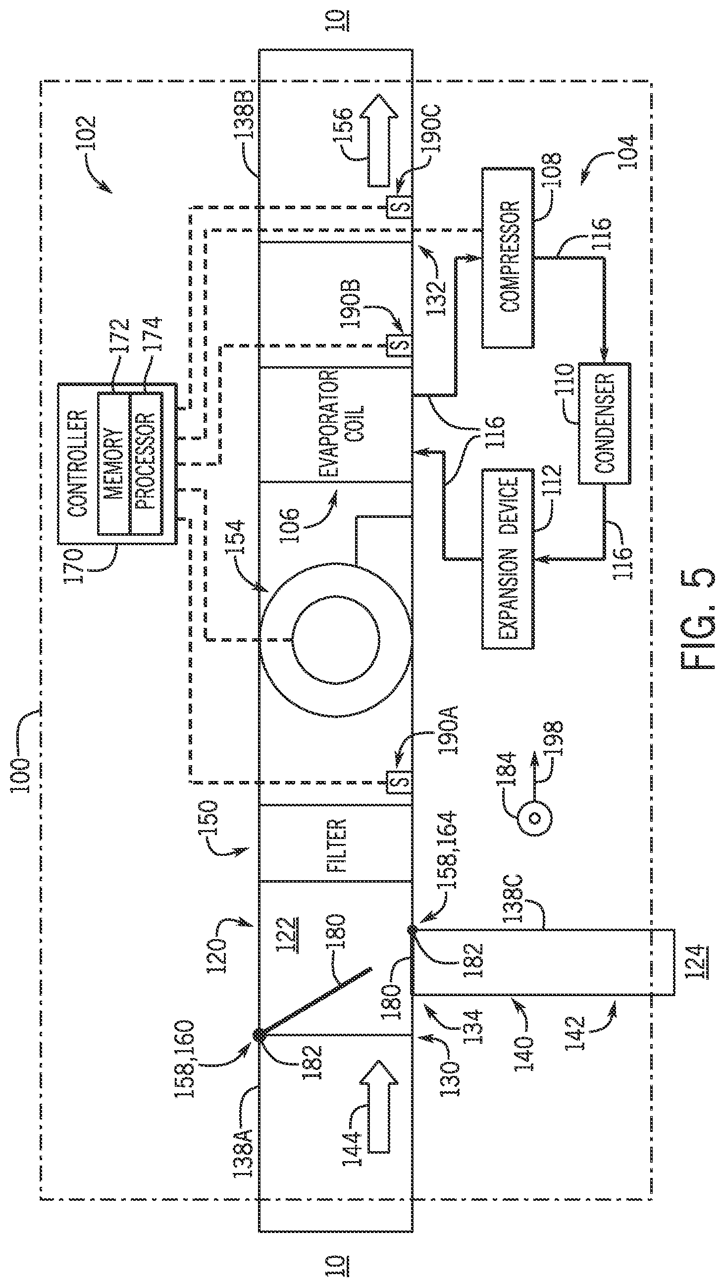 Patent US11774126 Figure 5 – Systems and methods for refrigerant leak management