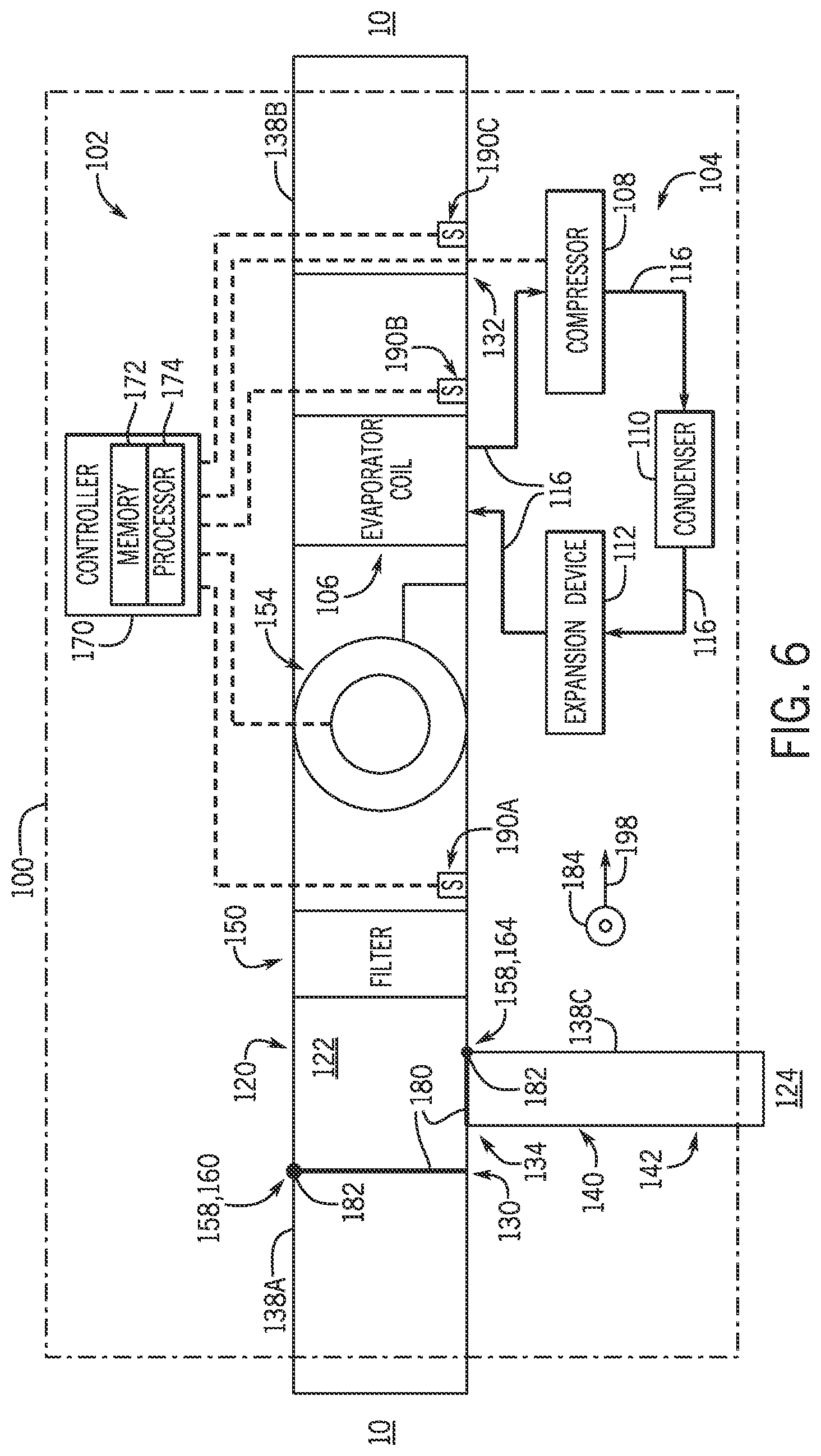 Patent US11774126 Figure 6 – Systems and methods for refrigerant leak management