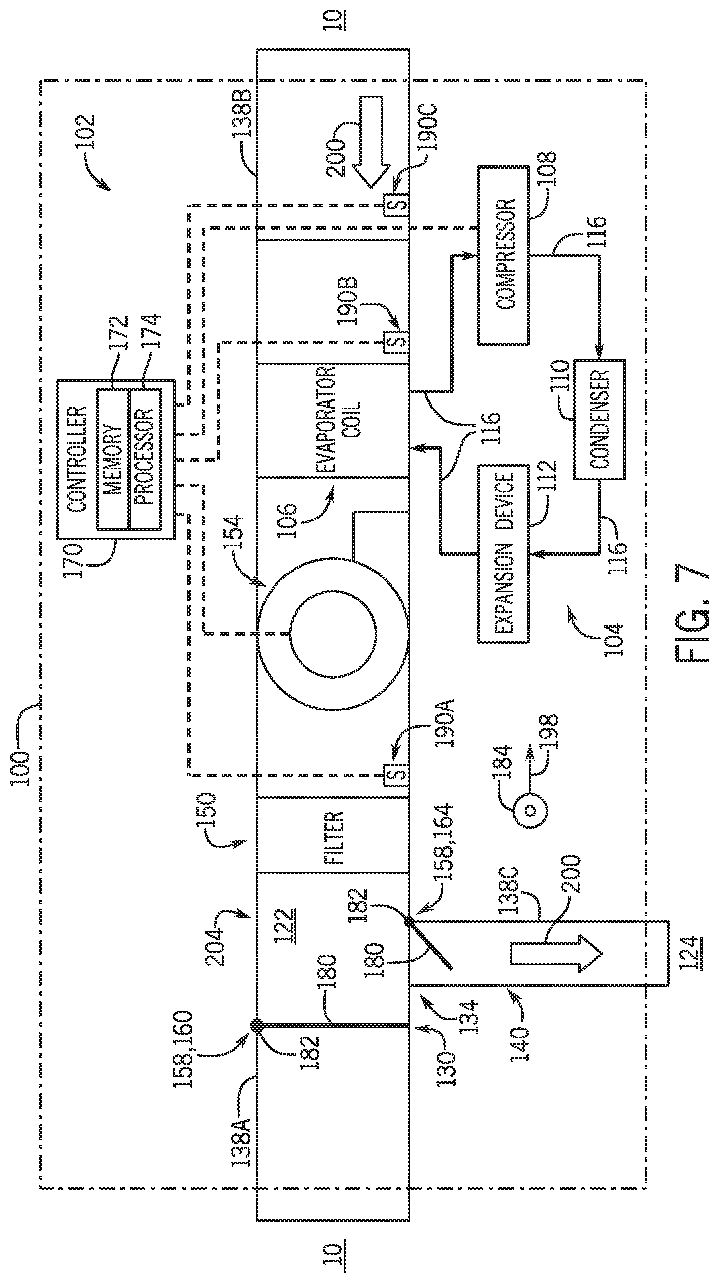Patent US11774126 Figure 7 – Systems and methods for refrigerant leak management