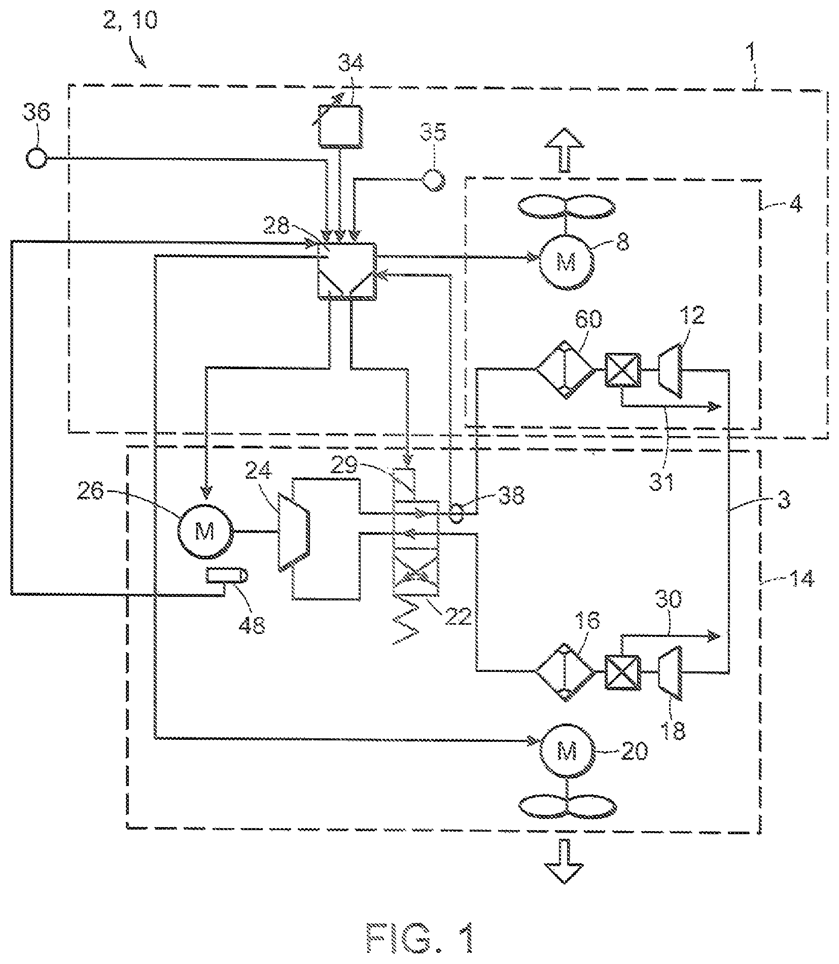 Patent US11774128 Figure 1 – Environmental control unit including maintenance prediction