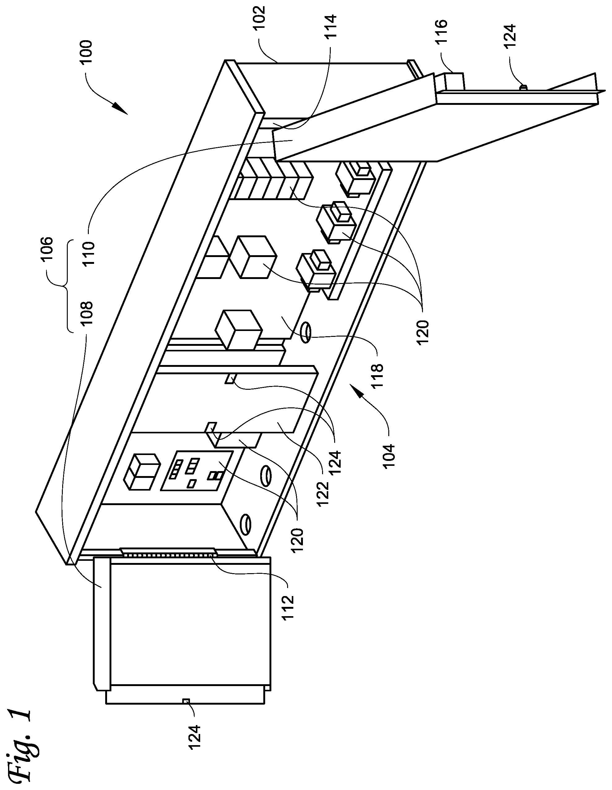 Patent US11774132 Figure 1 – Layered control panel design to provide separation of high/low voltage