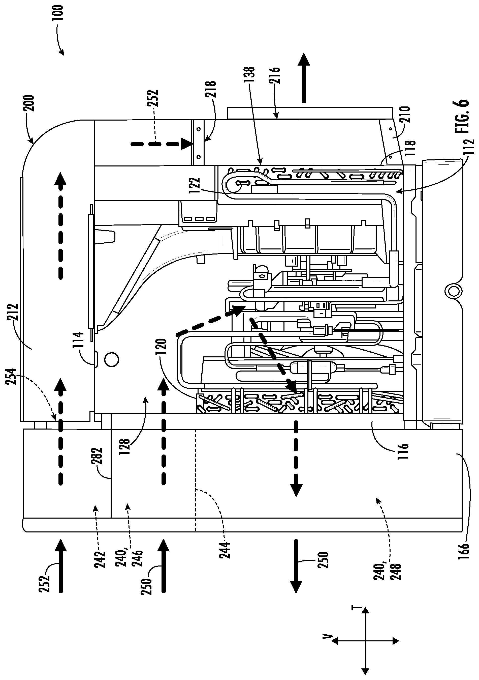 Patent US11774133 Figure 6 – Air conditioning appliance having a plenum for make-up air