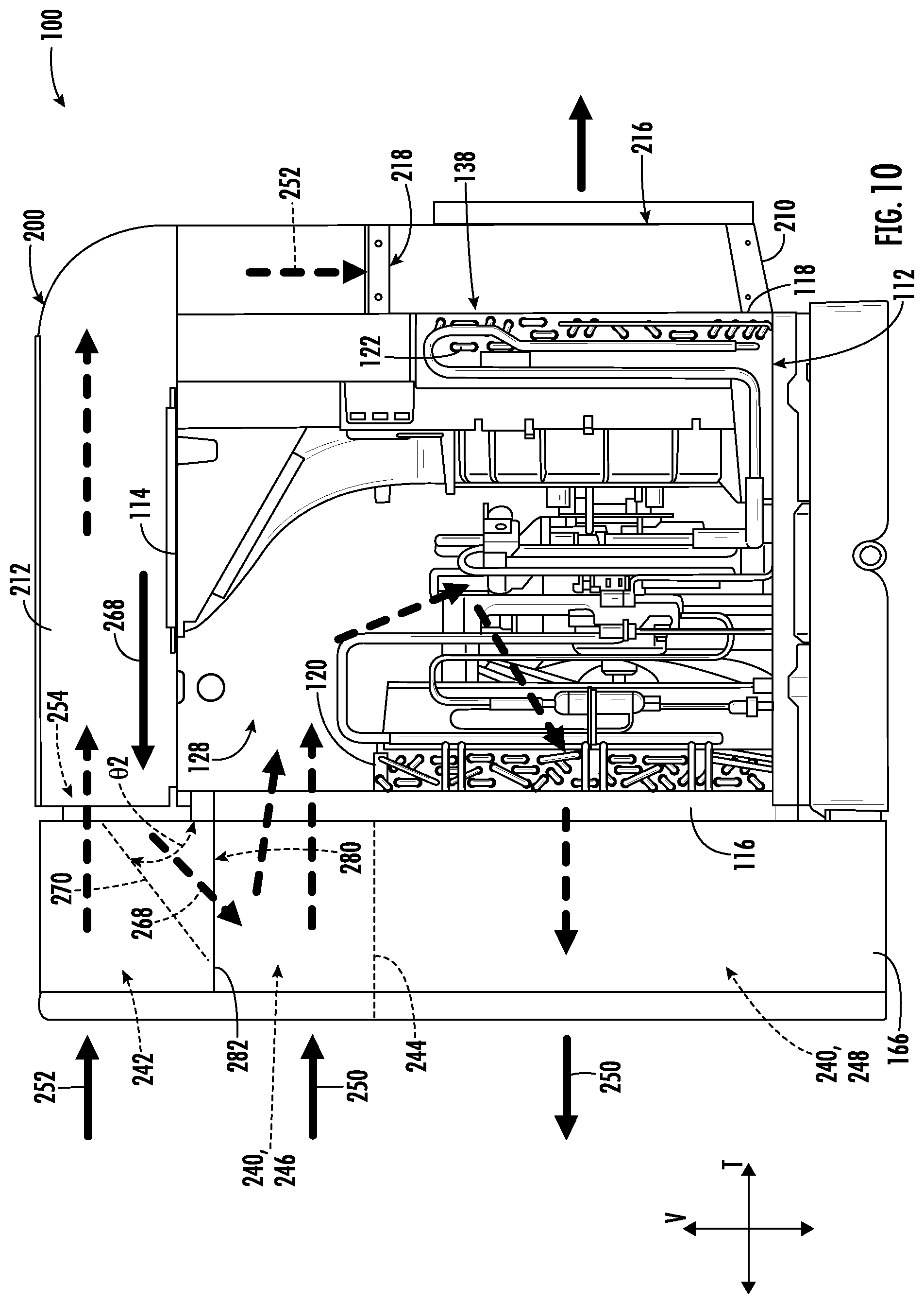 Patent US11774133 Figure 10 – Air conditioning appliance having a plenum for make-up air