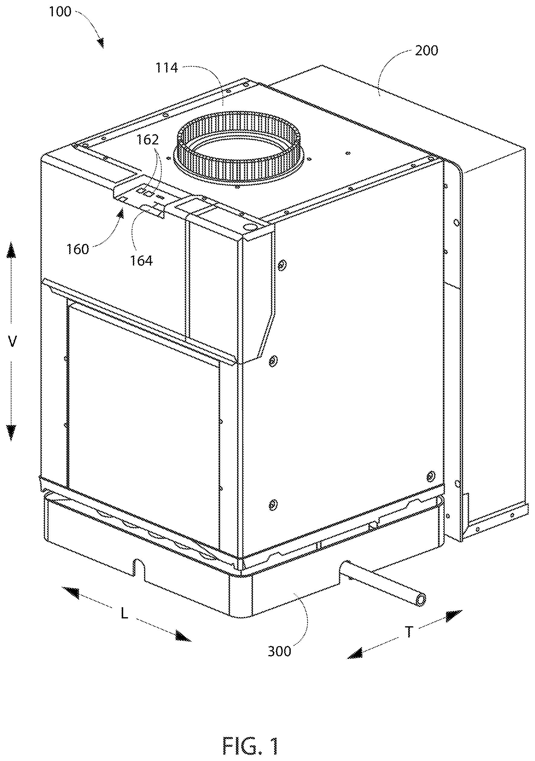 Patent US11774136 Figure 1 – Air conditioner drain pan platform