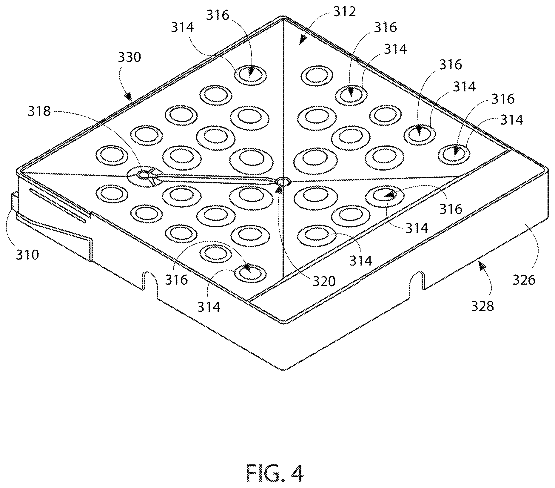 Patent US11774136 Figure 4 – Air conditioner drain pan platform