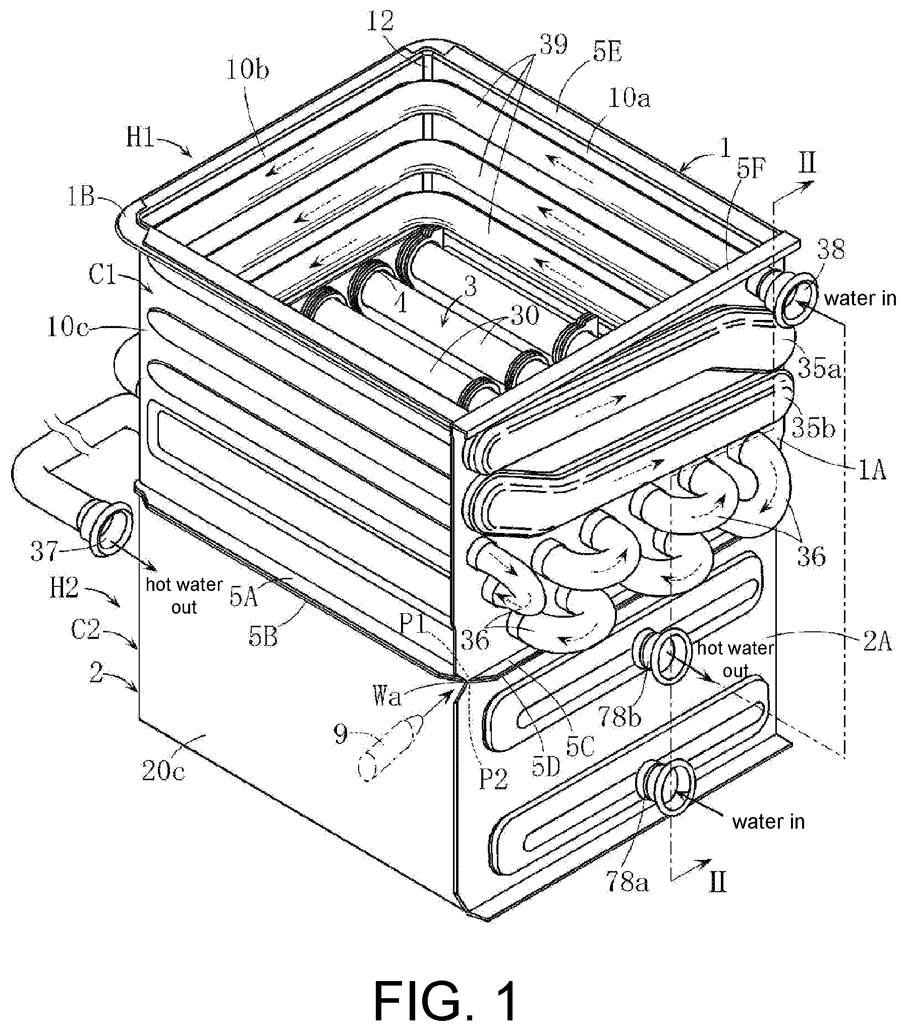 Patent US11774138 Figure 1 – Hot water device