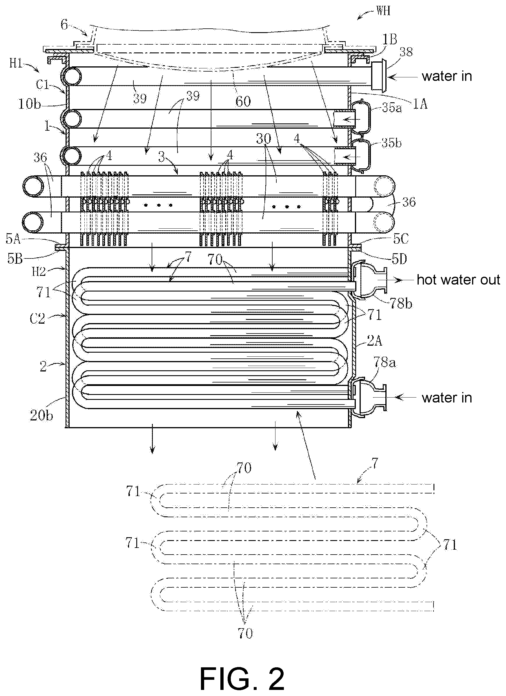 Patent US11774138 Figure 2 – Hot water device