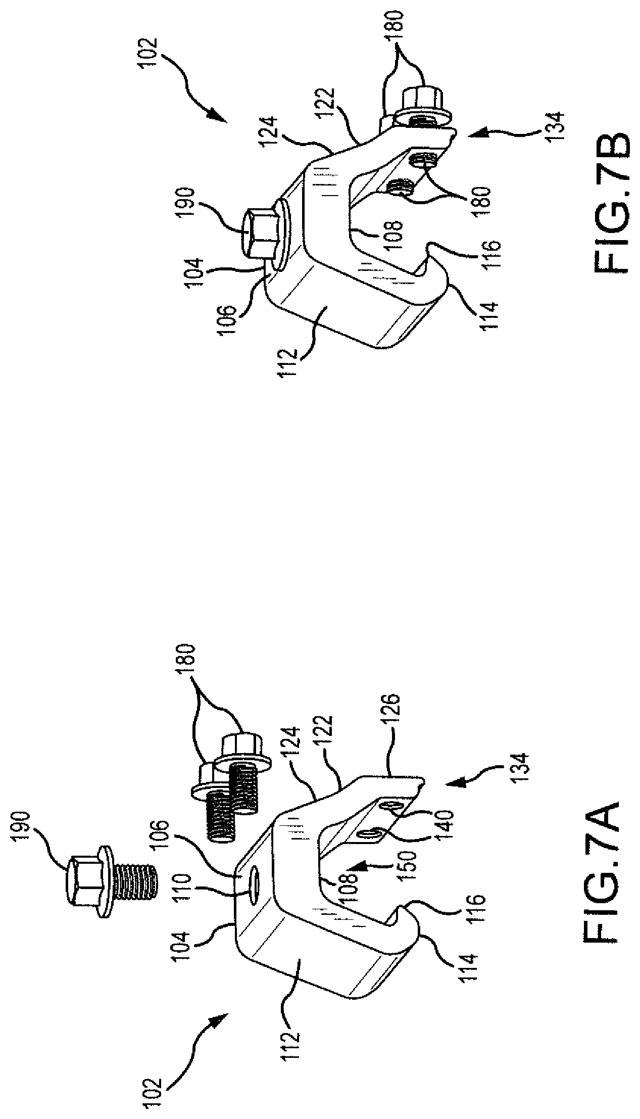 Patent US11774143 Figure 6 – Rail assembly with invertible side-mount adapter for direct and indirect mounting applications