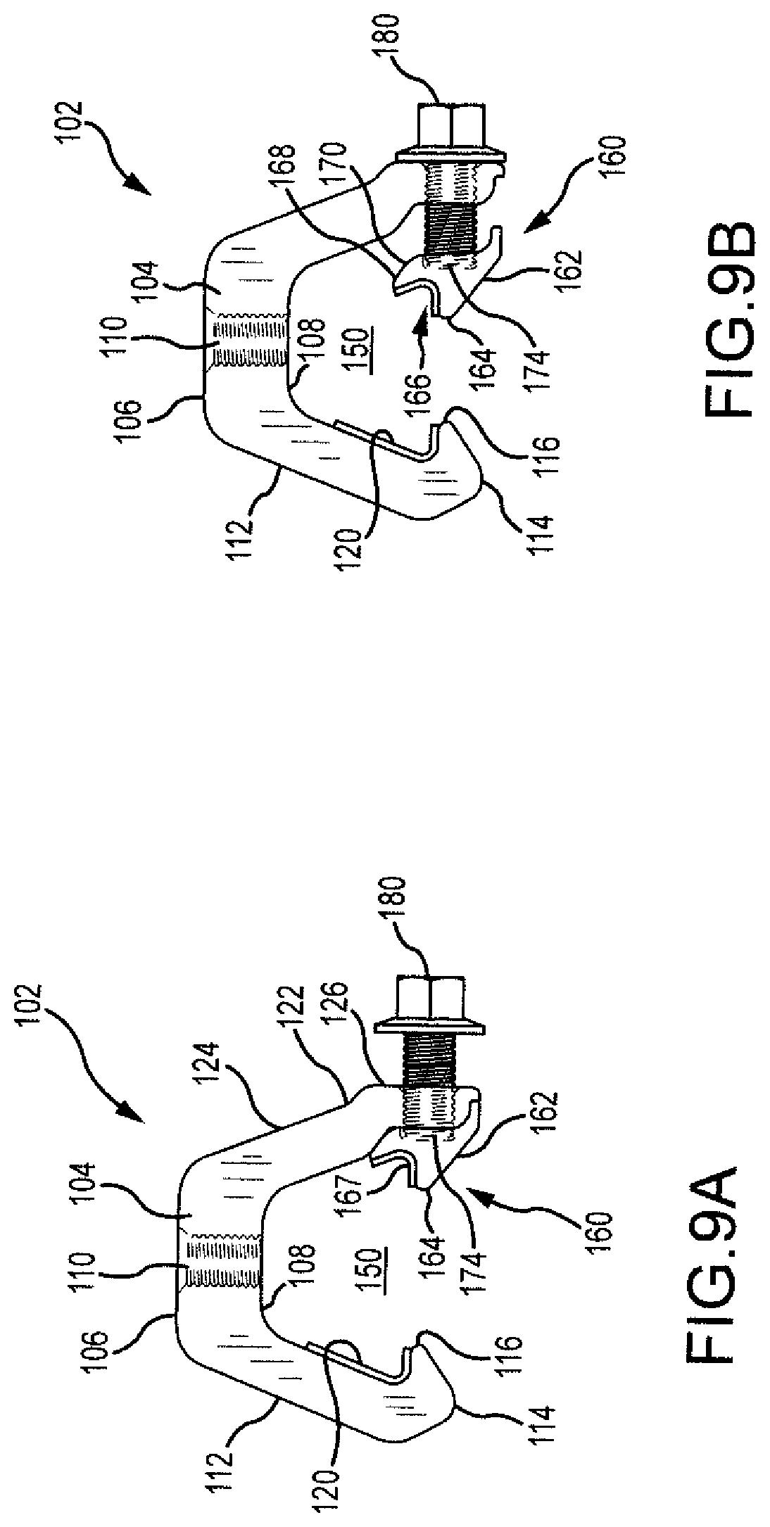 Patent US11774143 Figure 8 – Rail assembly with invertible side-mount adapter for direct and indirect mounting applications
