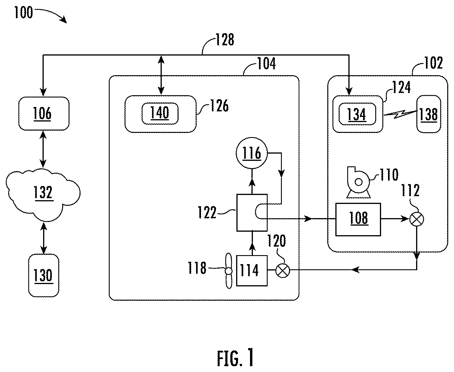 Patent US11774151 Figure 1 – Heat pump reversing valve fault detection system