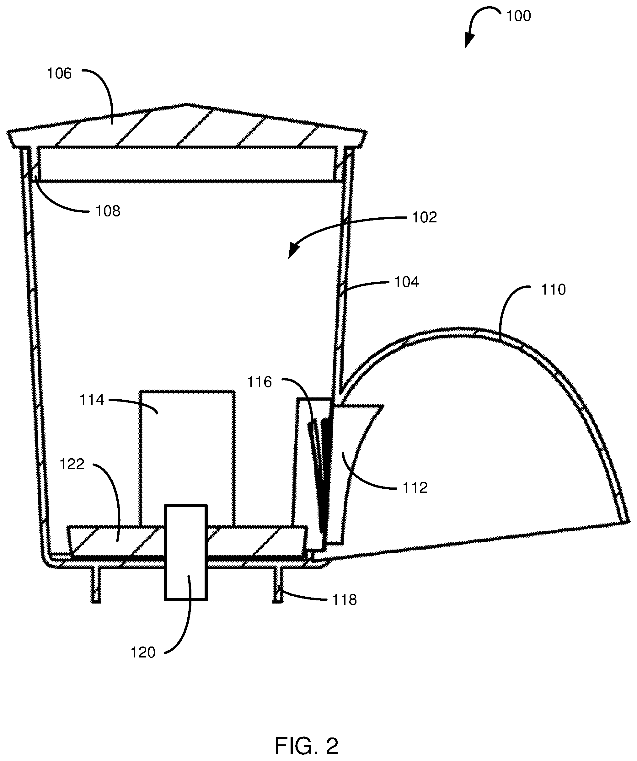 Patent US11774157 Figure 2 – Blender-compatible ice-conditioning apparatus