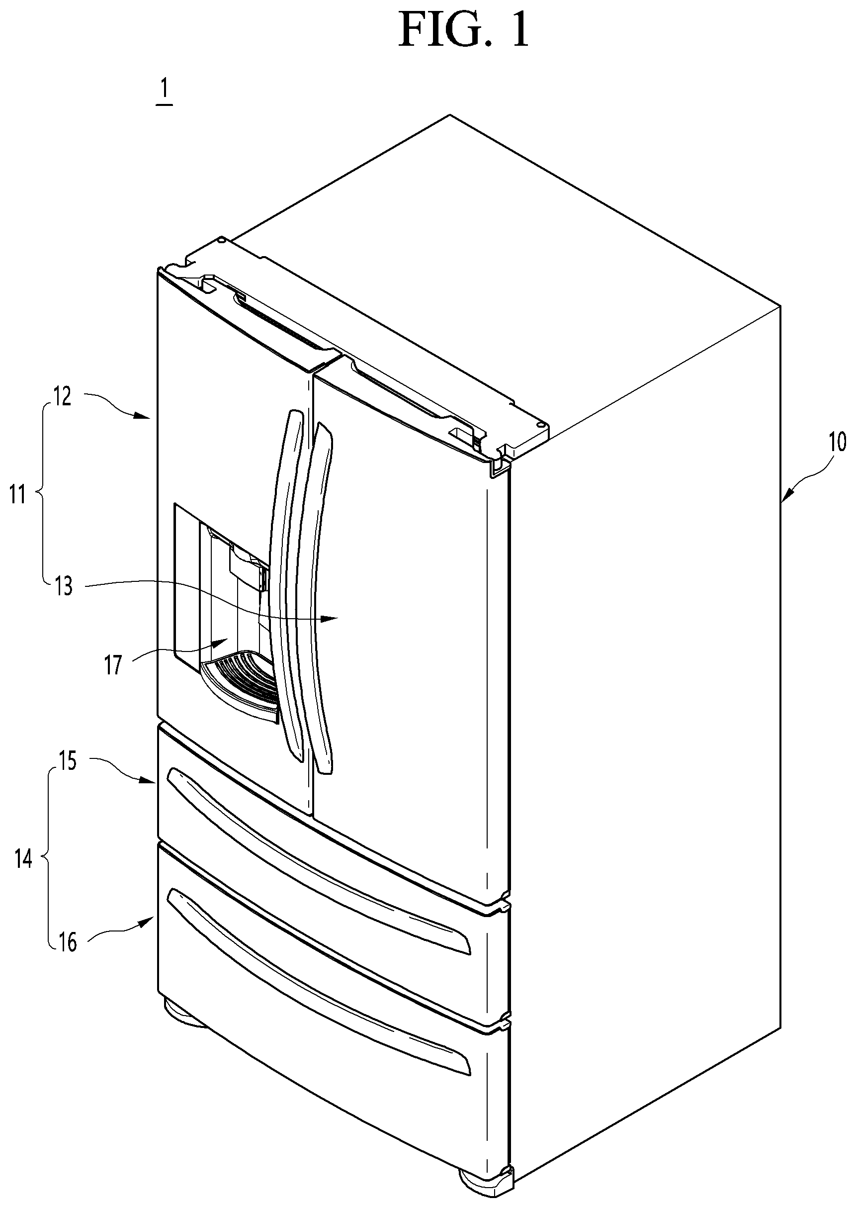 Patent US11774158 Figure 1 – Refrigerator, ice making assembly and method for controlling ice making assembly