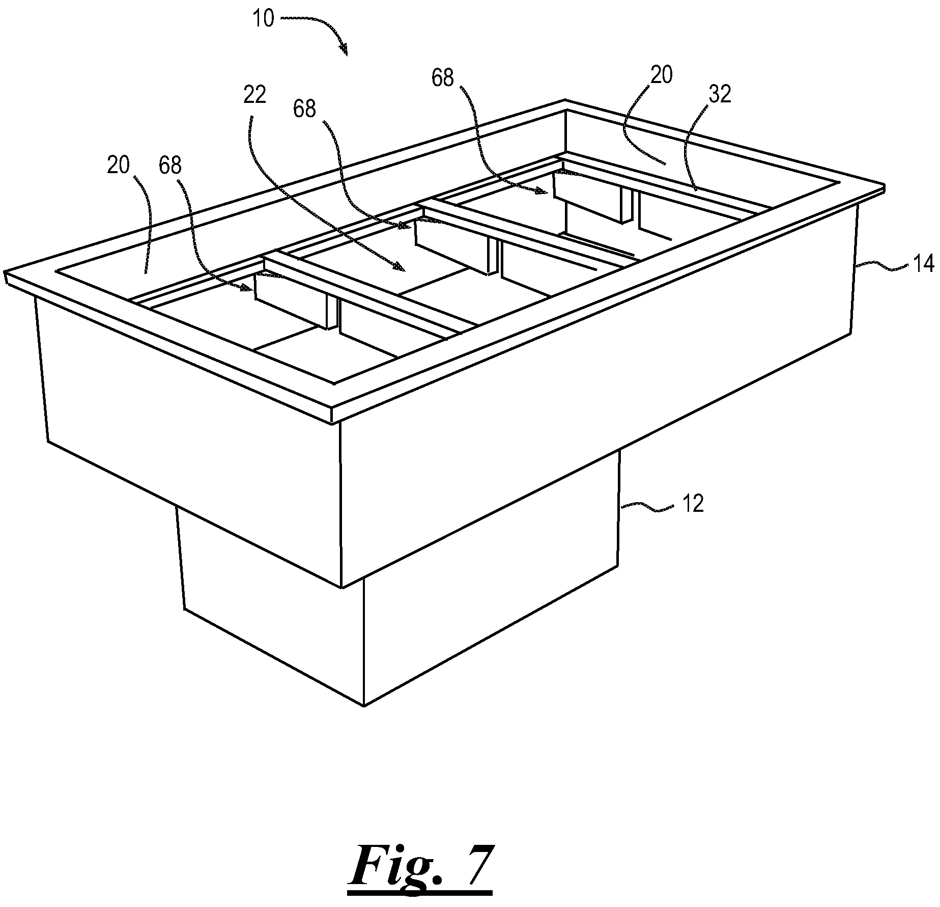 Patent US11774161 Figure 7 – Refrigerated food service counter