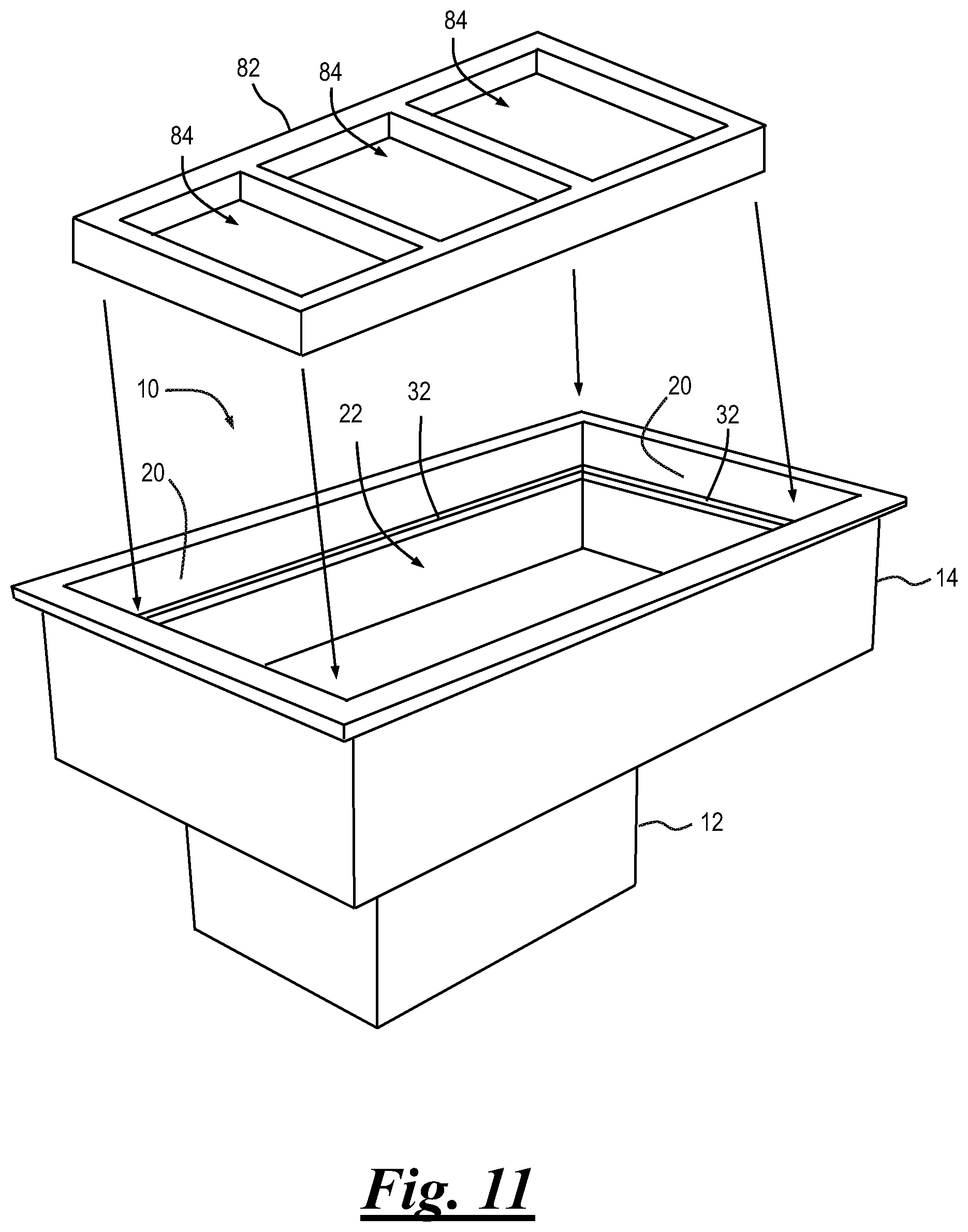 Patent US11774161 Figure 11 – Refrigerated food service counter