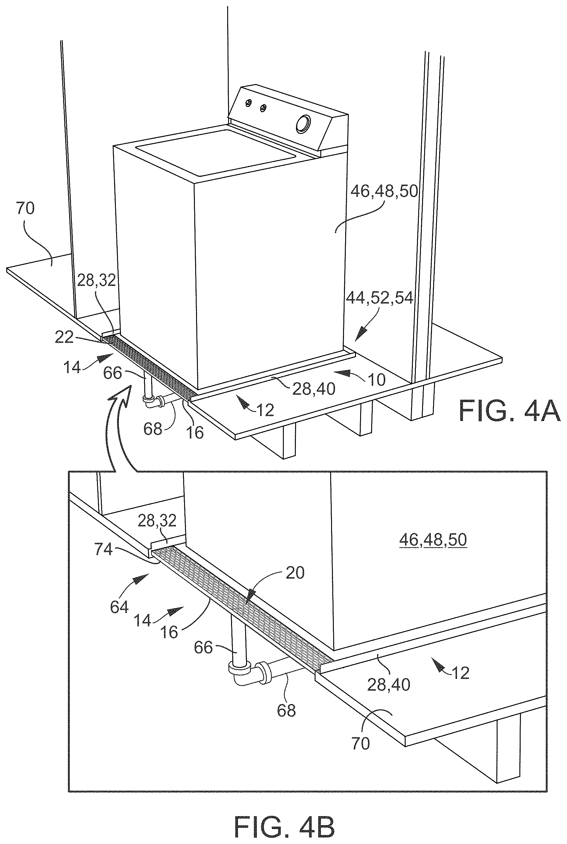 Patent US11774162 Figure 3 – Drain pan utilizing open front and trench