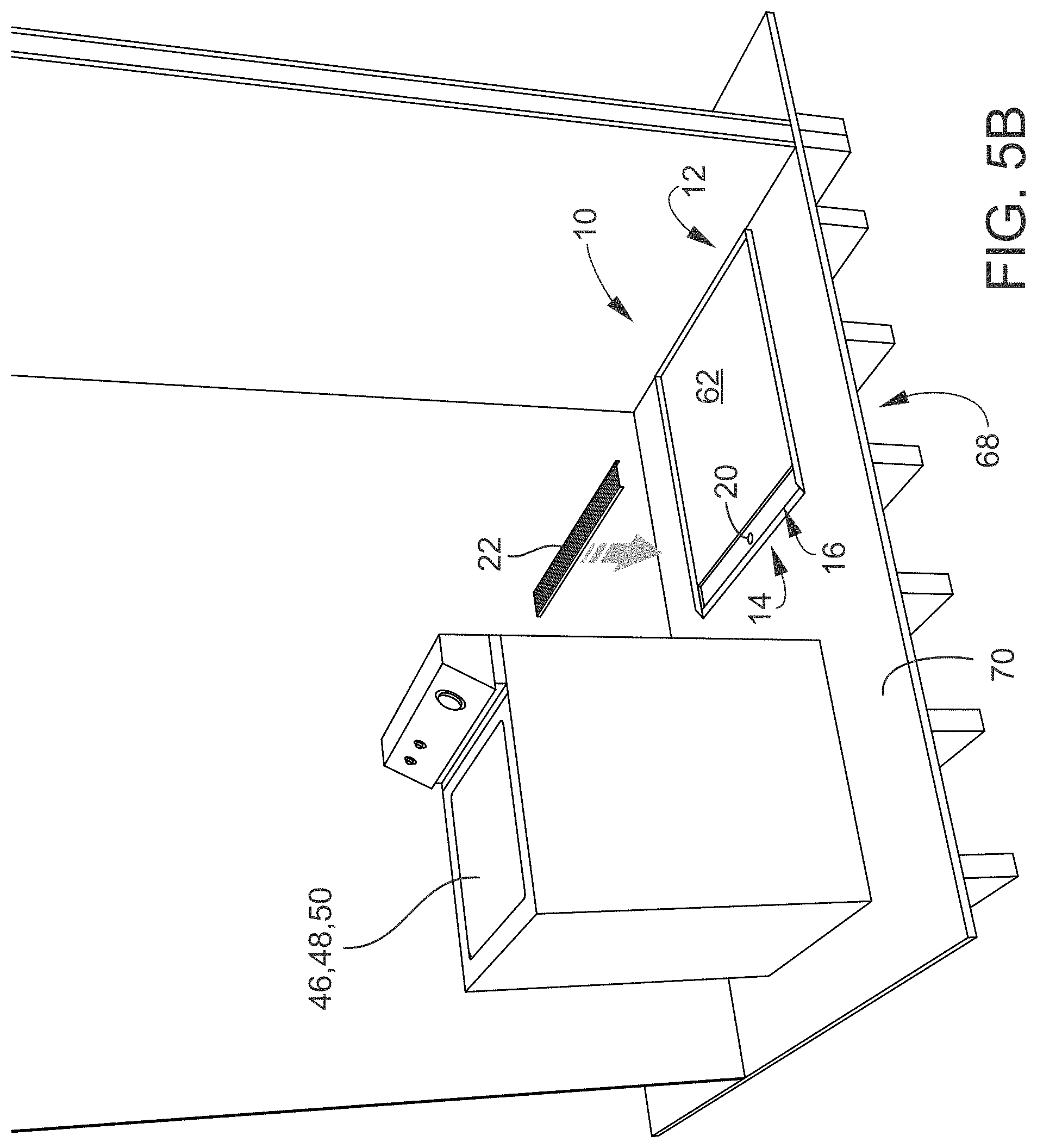 Patent US11774162 Figure 5 – Drain pan utilizing open front and trench