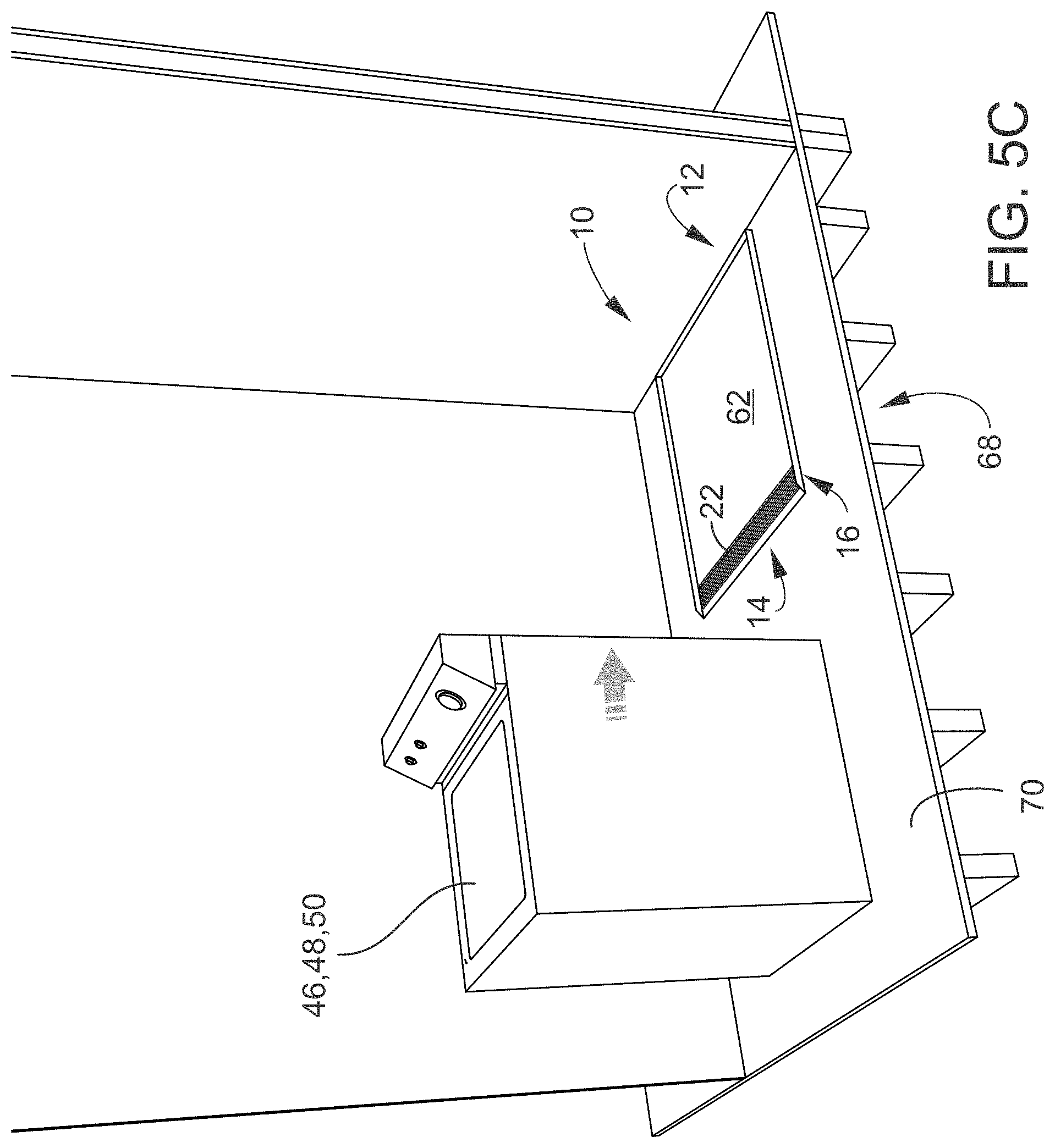 Patent US11774162 Figure 6 – Drain pan utilizing open front and trench